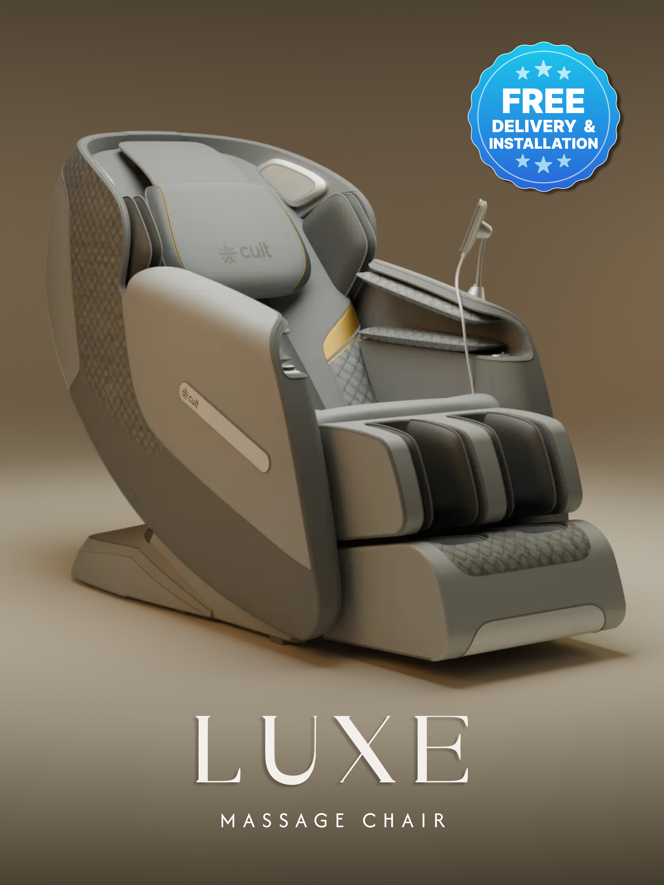 Cult LUXE Massage Chair | Zero Gravity with AI Voice & Bluetooth | 3D Experience | Smart Dial & 18 Preset Programs | Smart Touch Screen