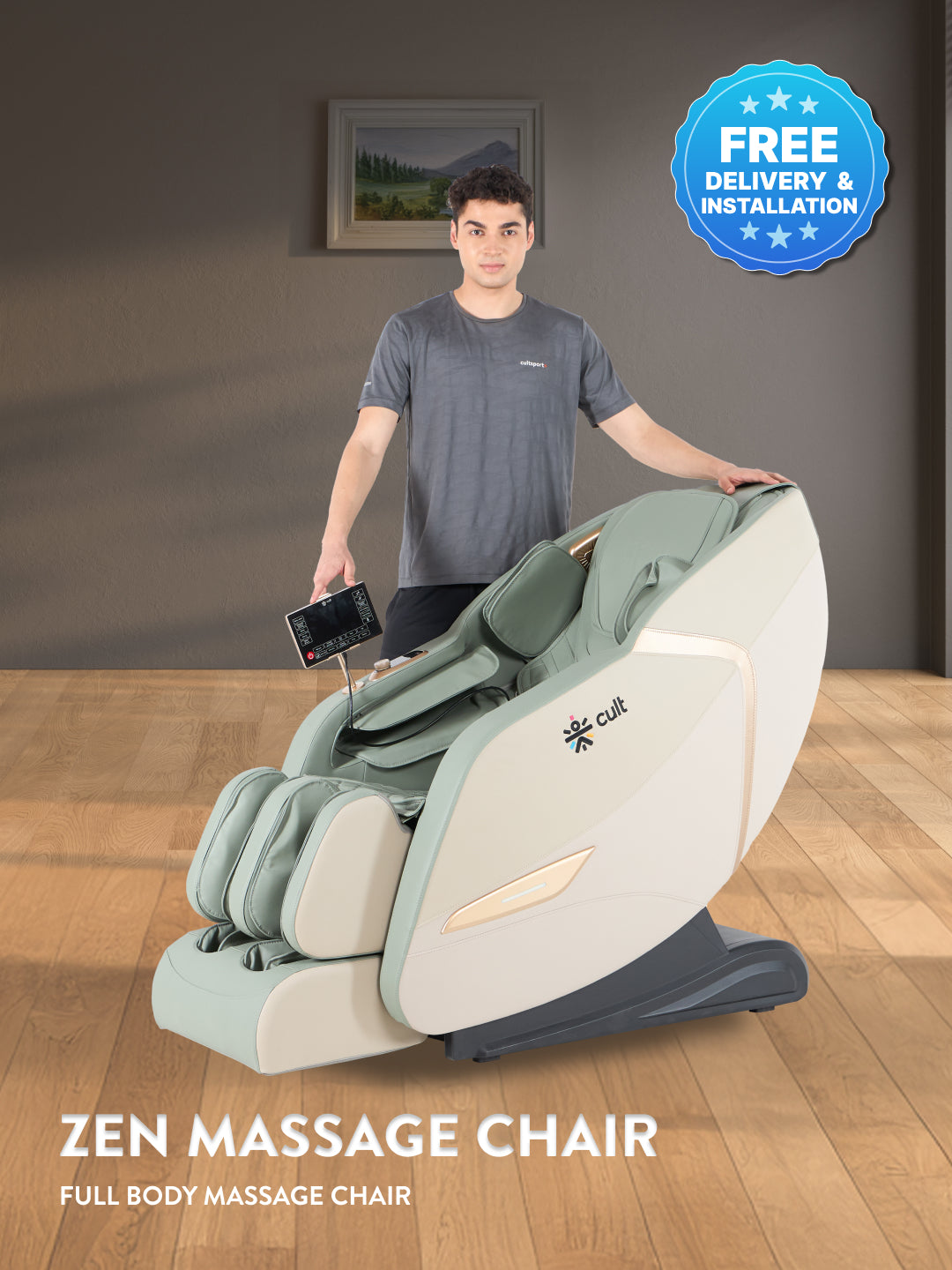 Cult Zen Massage Chair with Zero Gravity, SL Track 2D Massage Technique and Bluetooth AI voice Function For Full Body Massage At Home