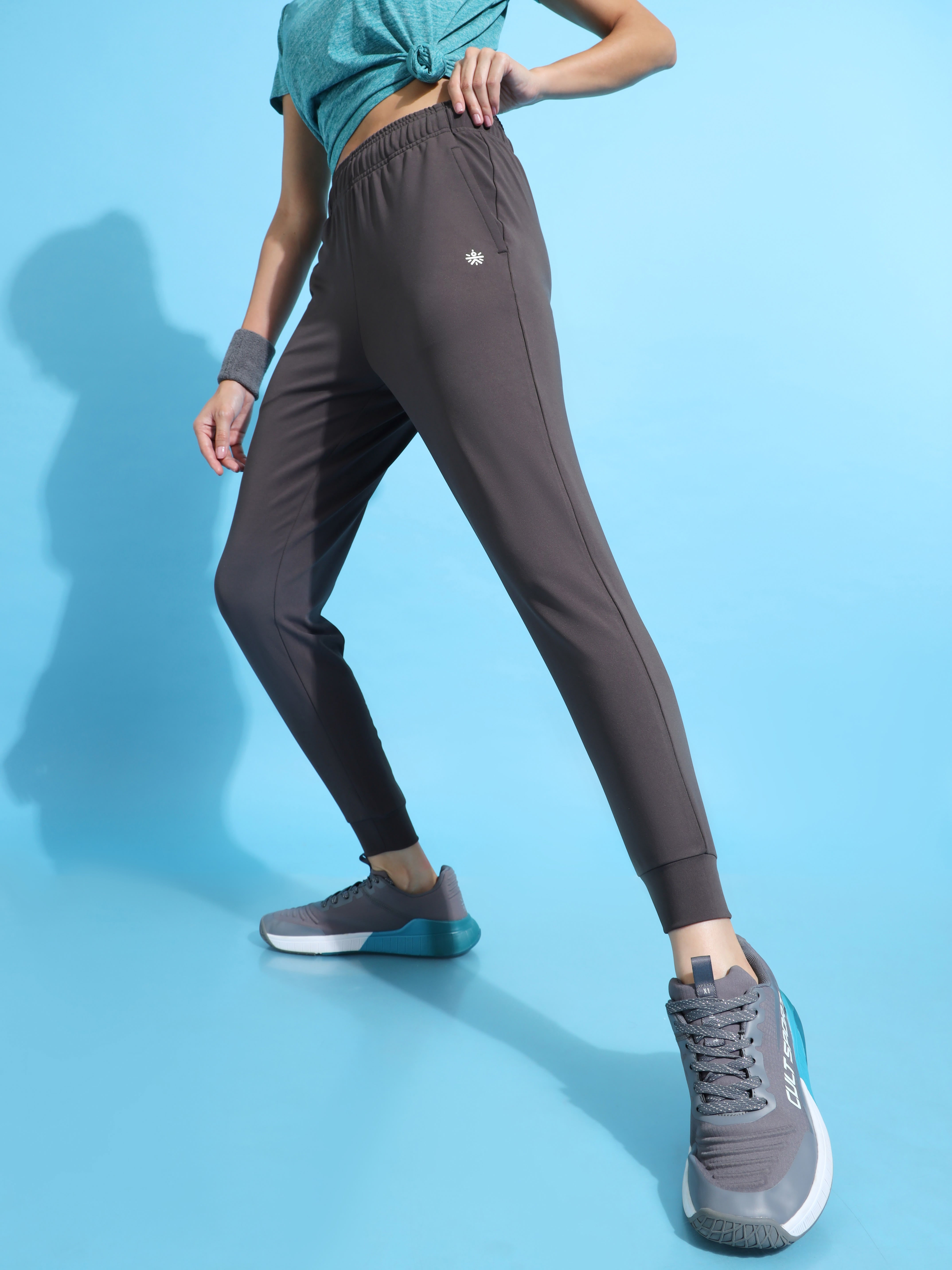 Women Dark Grey Training Joggers With Pockets