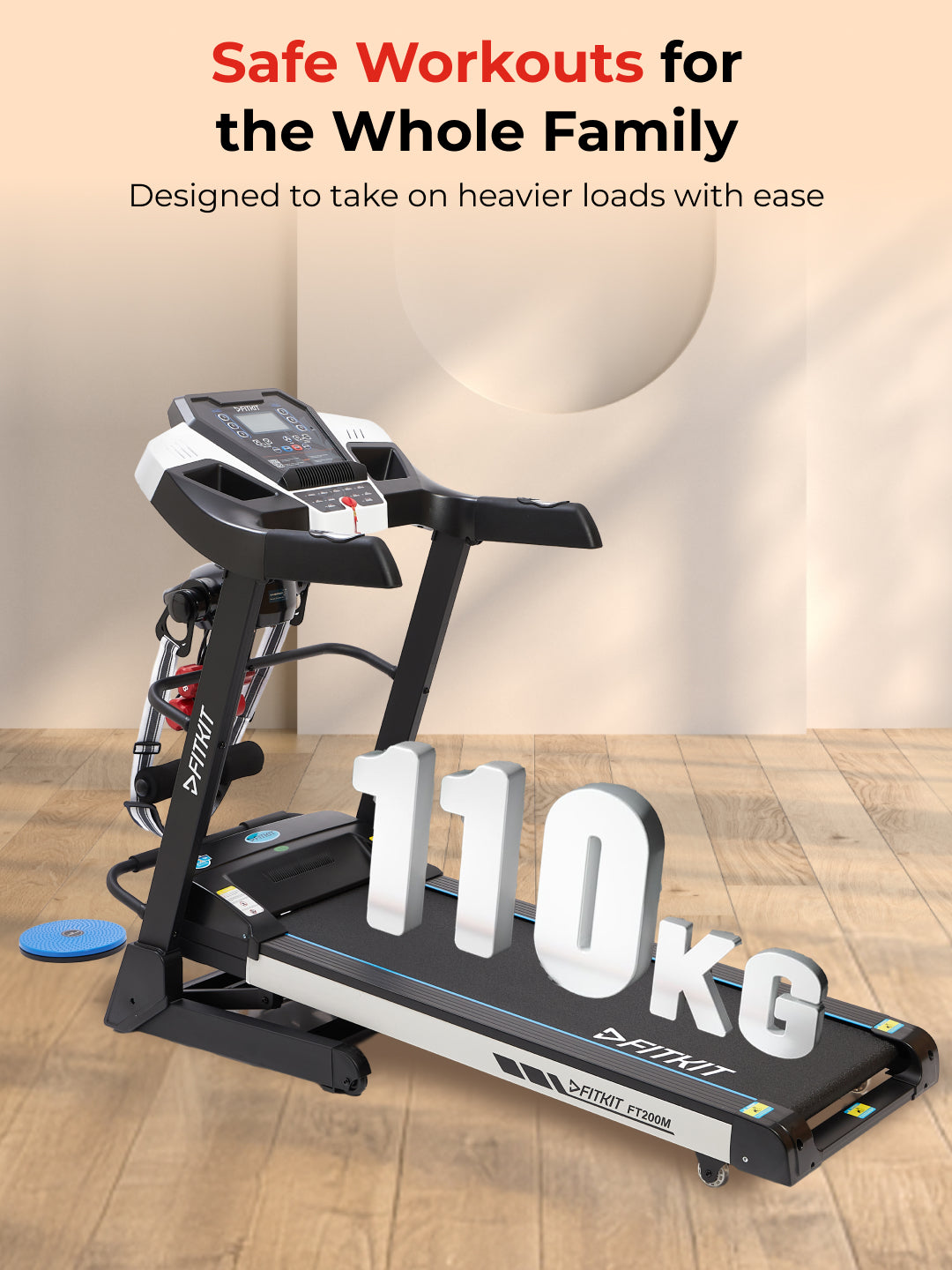 FT200M 4.5 HP Peak BLDC Treadmill | 15-level Auto-Incline & Massager | Max Weight-110kg | Max Speed-16kmph (with 6 Months extended warranty)