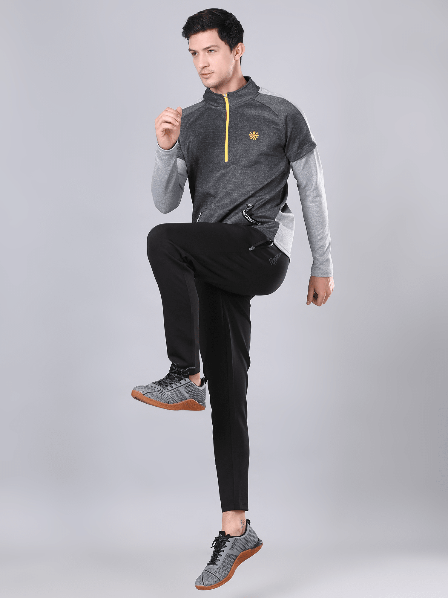 Blaze Grey and Anthra Melange Sweatshirt