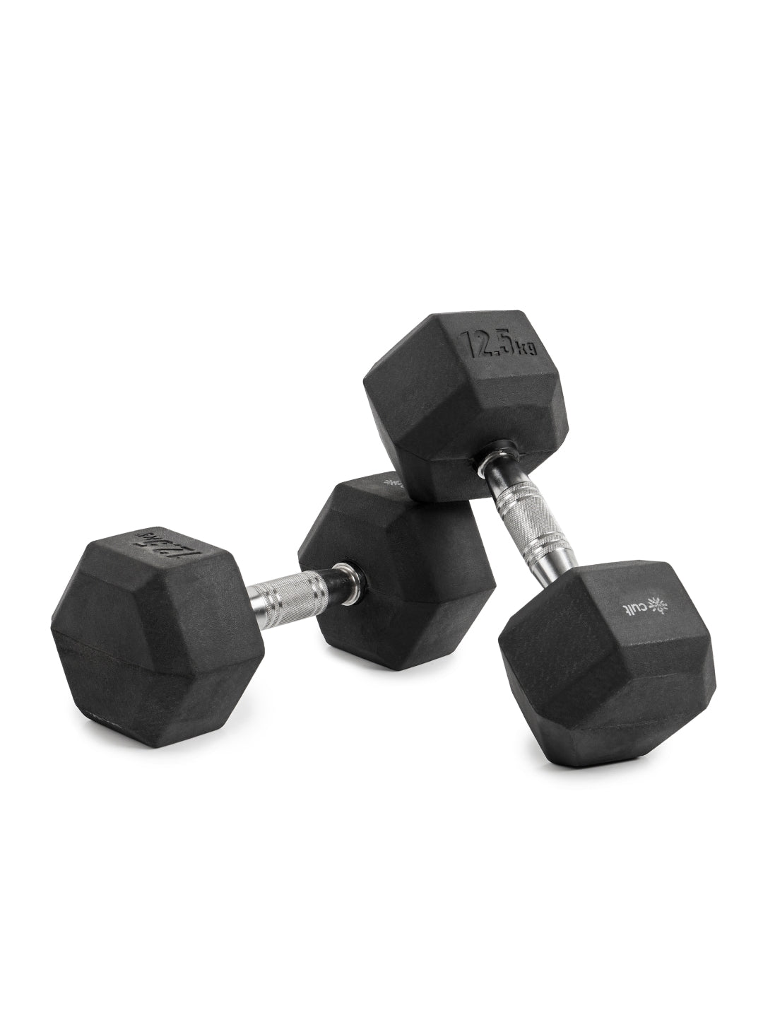 Cult Hex Dumbbells For Home Gym Exercises, Set of 2, (Black)