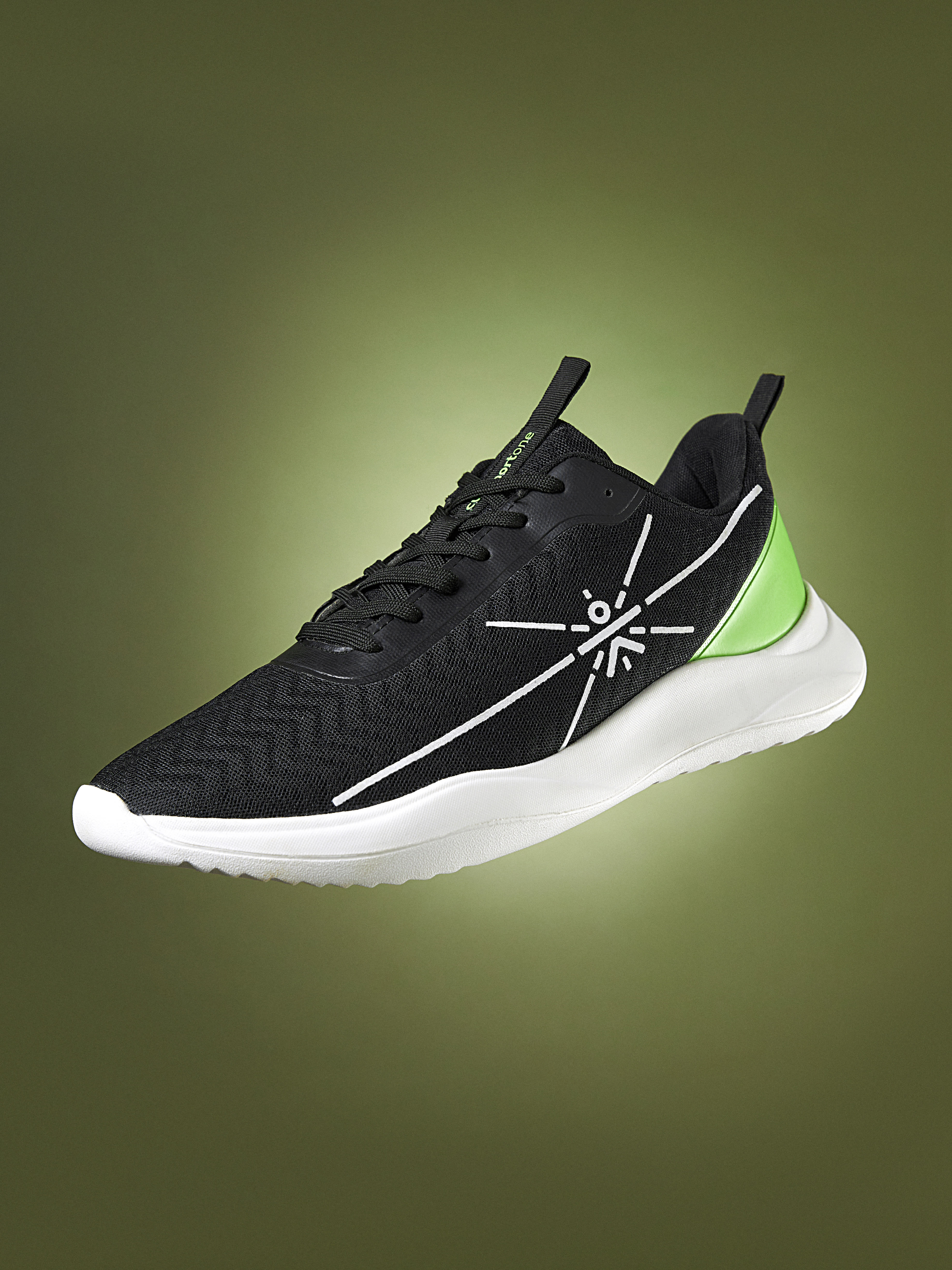 cult Racer Men Running Shoes - Black/Lime Green