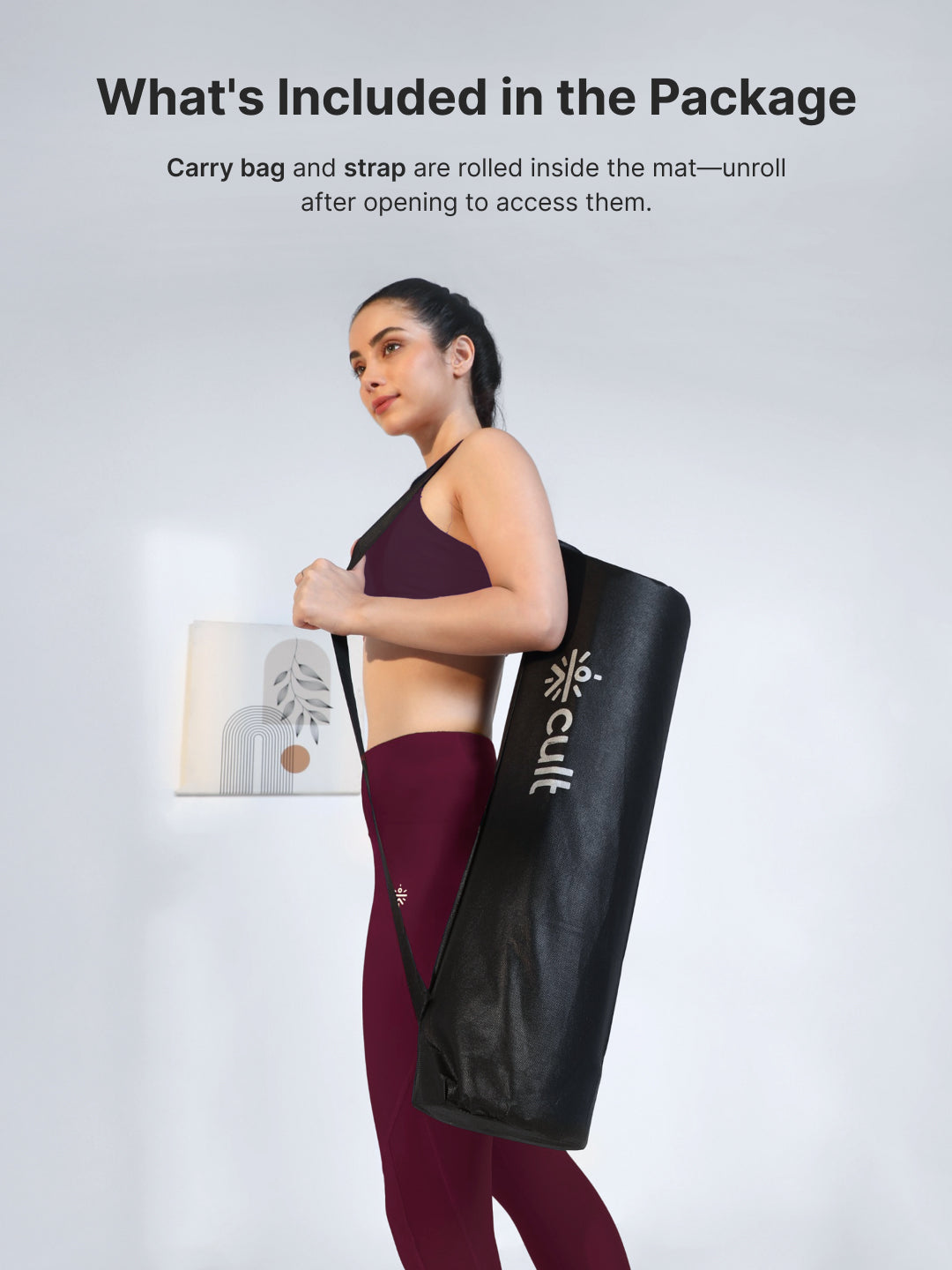 CULT Ultra Cushioned 8mm TPE Yoga & Pilates Mat   Eco-Friendly, Skin-Friendly, Anti-Skid, Tear-Resistant, Lightweight & Portable with Carry Strap and Bag   Ideal for Home, Gym & Outdoor Workouts - Brown