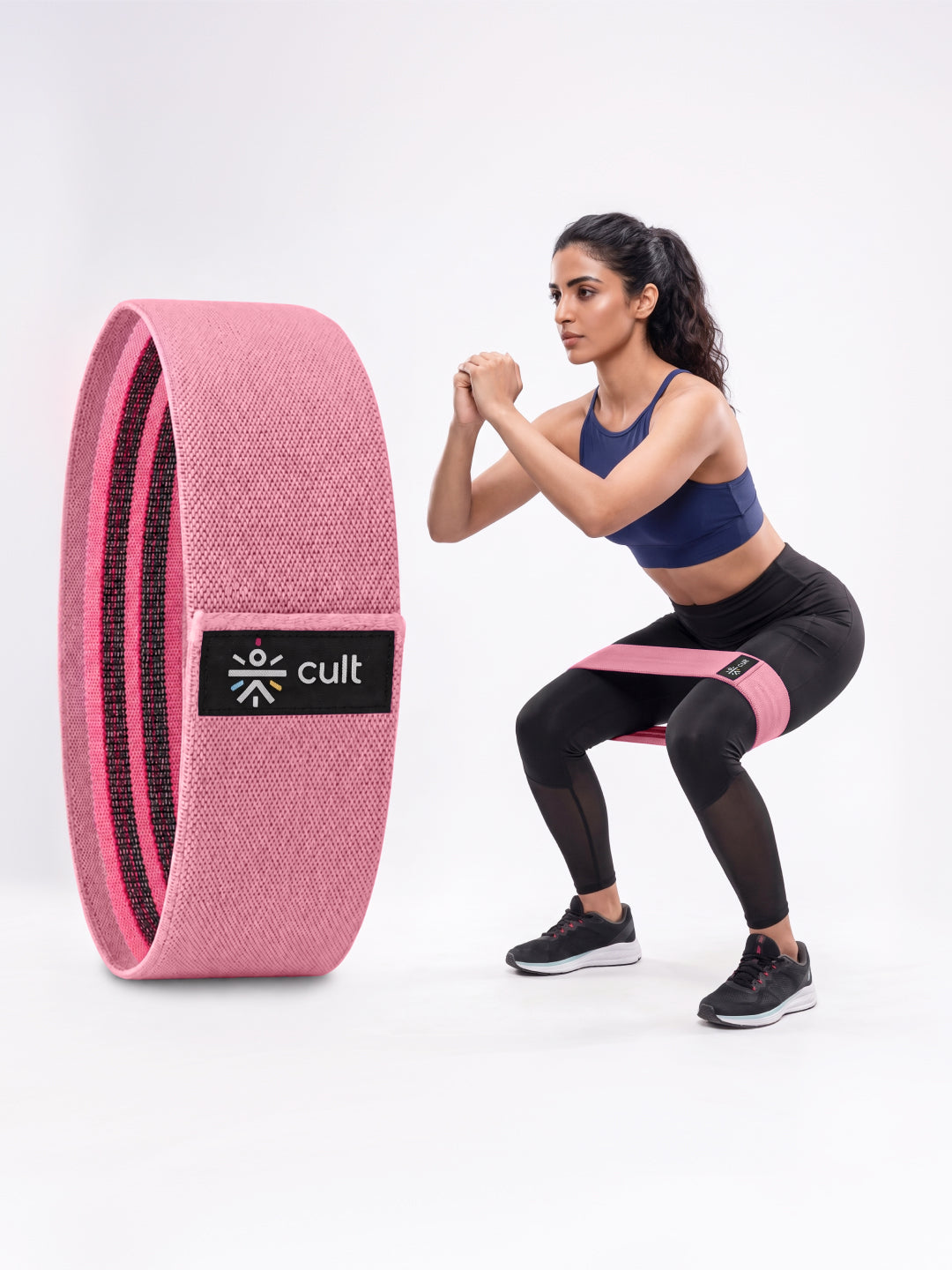 Cult Hip Band Pack of 1 - Workout Band | Light Resistance (14–25 kg) Pink