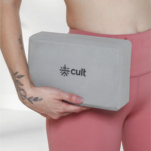 Pack of 2 EVA Yoga Blocks 80mm Dark Grey – Non-Toxic, Anti-Skid & Durable