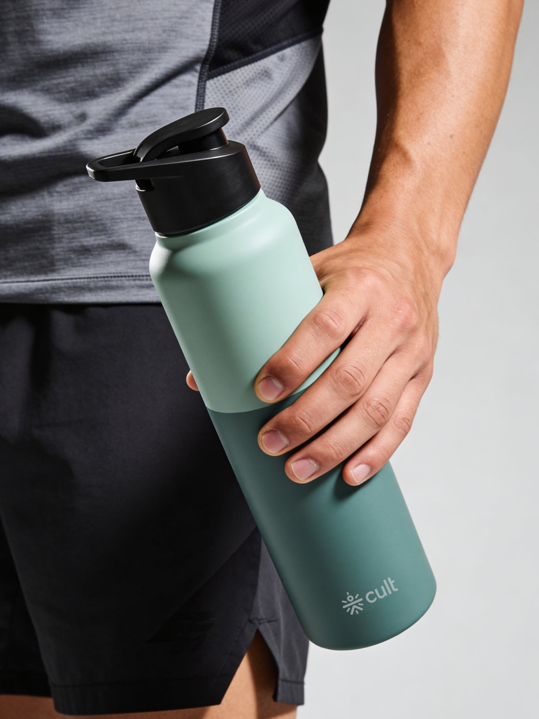 cult Steel Bottle 1Ltr With Sports Cap Dual Green