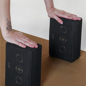 Pack of 2 EVA Yoga Blocks 80mm Black – Non-Toxic, Anti-Skid & Durable