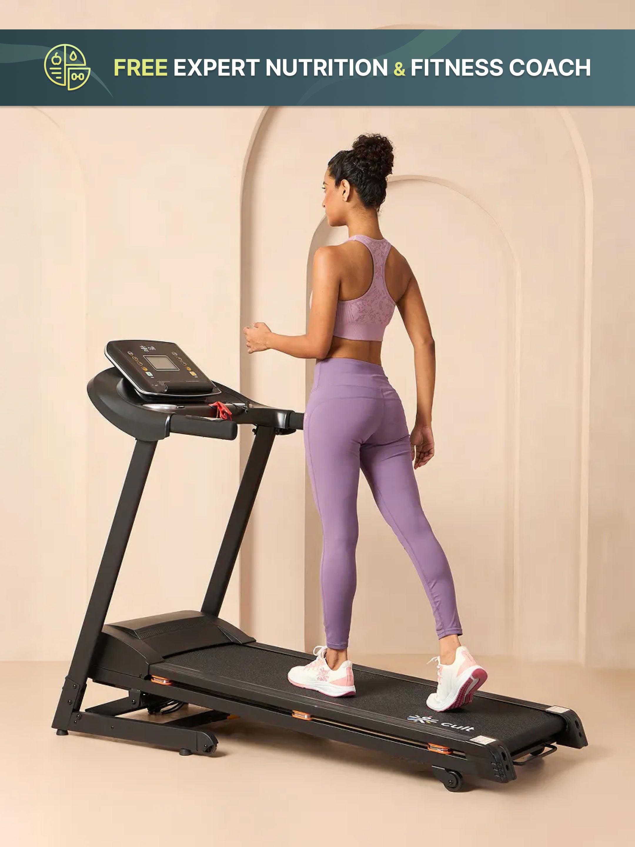 Cultrun S4 4HP Peak Treadmill | 15-level Auto-Incline | Max Weight-120kg | Max Speed-14.8kmph (with 6 months extended warranty)