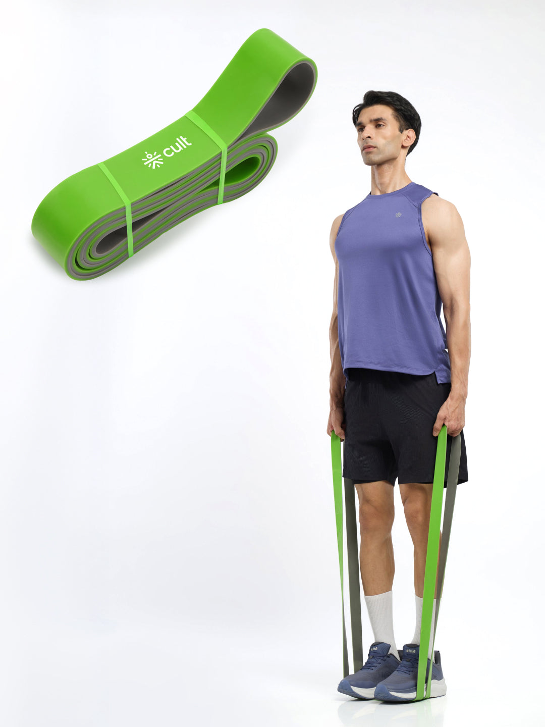 cult Resistance Band(20-55kgs Resistance) for Men & Women Green Grey
