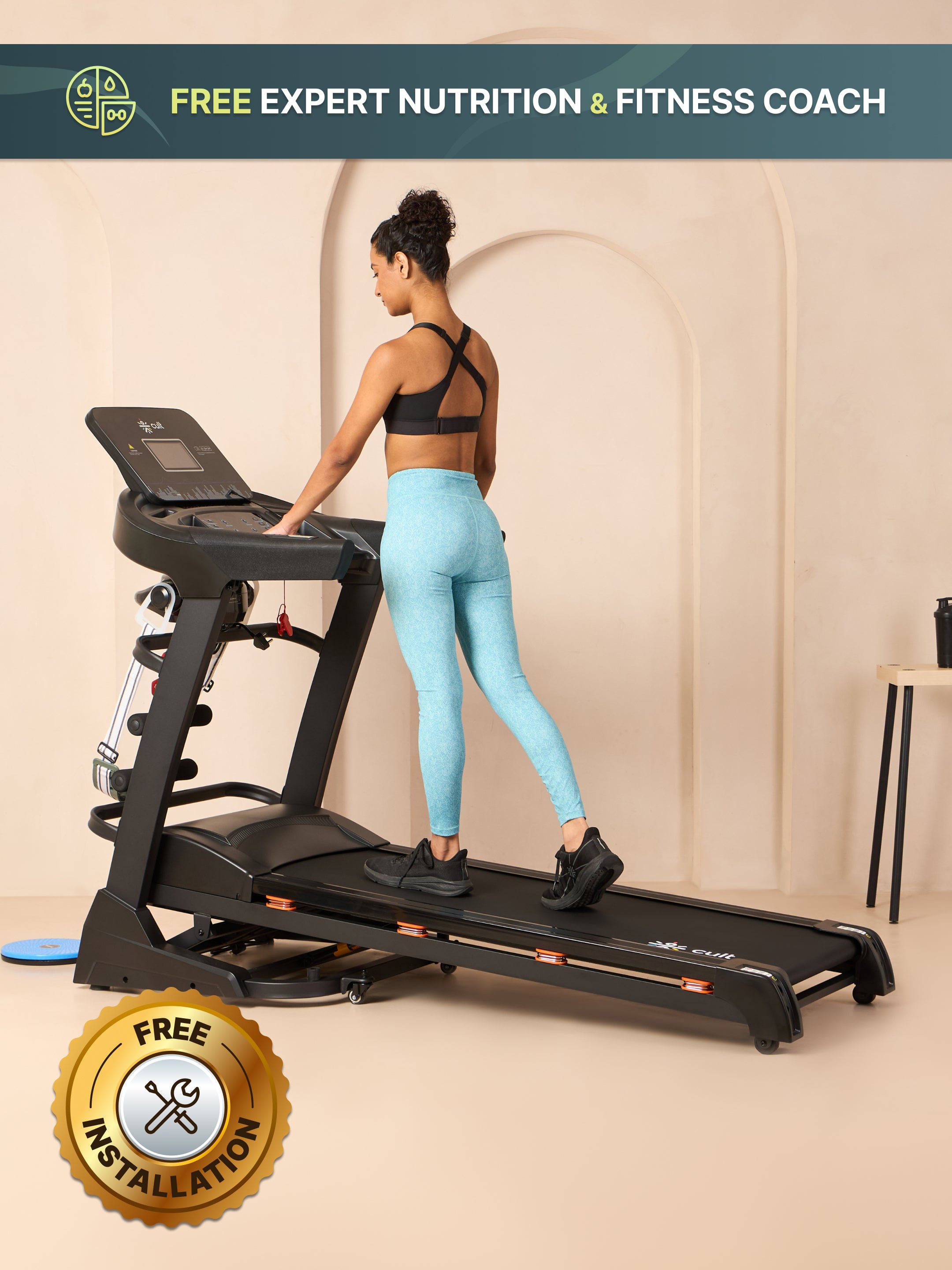 Cultrun M5 Multimode 5HP Peak Treadmill | 15-level Auto-Incline | Max Weight-130kg | Max Speed-18kmph (with 6 Months Extended Warranty)