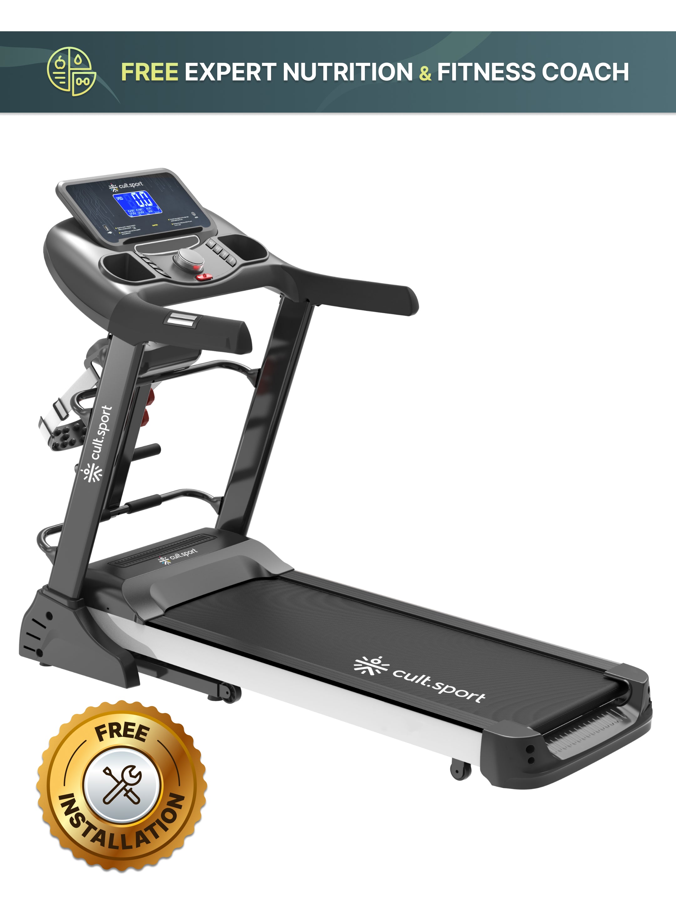 Smartrun Canoas 5.5 HP Peak Treadmill | 15-level Auto-Incline & Massager | Max Weight-130kg | Max Speed-16kmph (with 6 Months Extended Warranty)