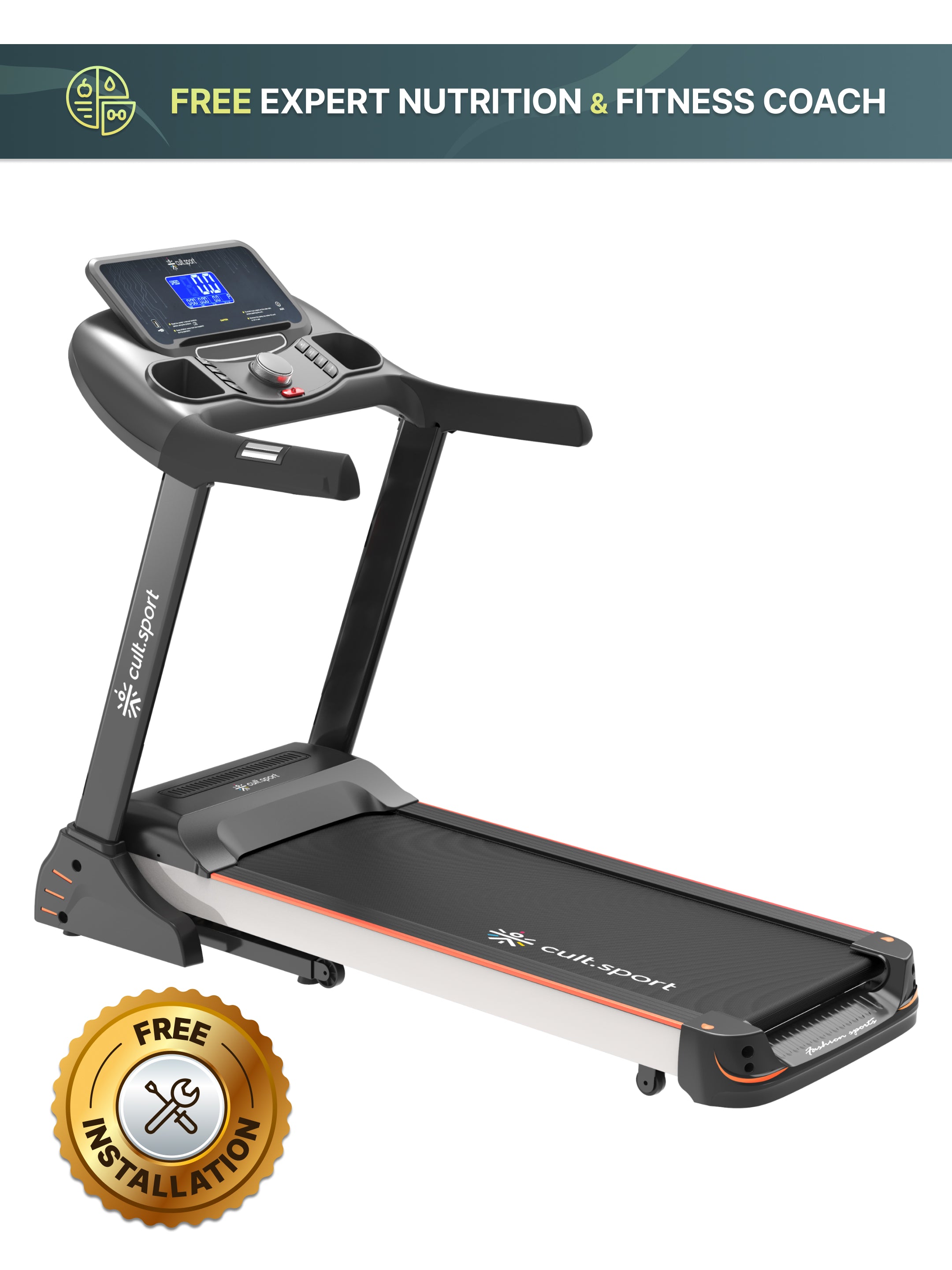 Smartrun Carson 5.5 HP Peak Treadmill | 15-level Auto-Incline | Max Weight-130kg | Max Speed-16kmph (with 6 Months Extended Warranty)