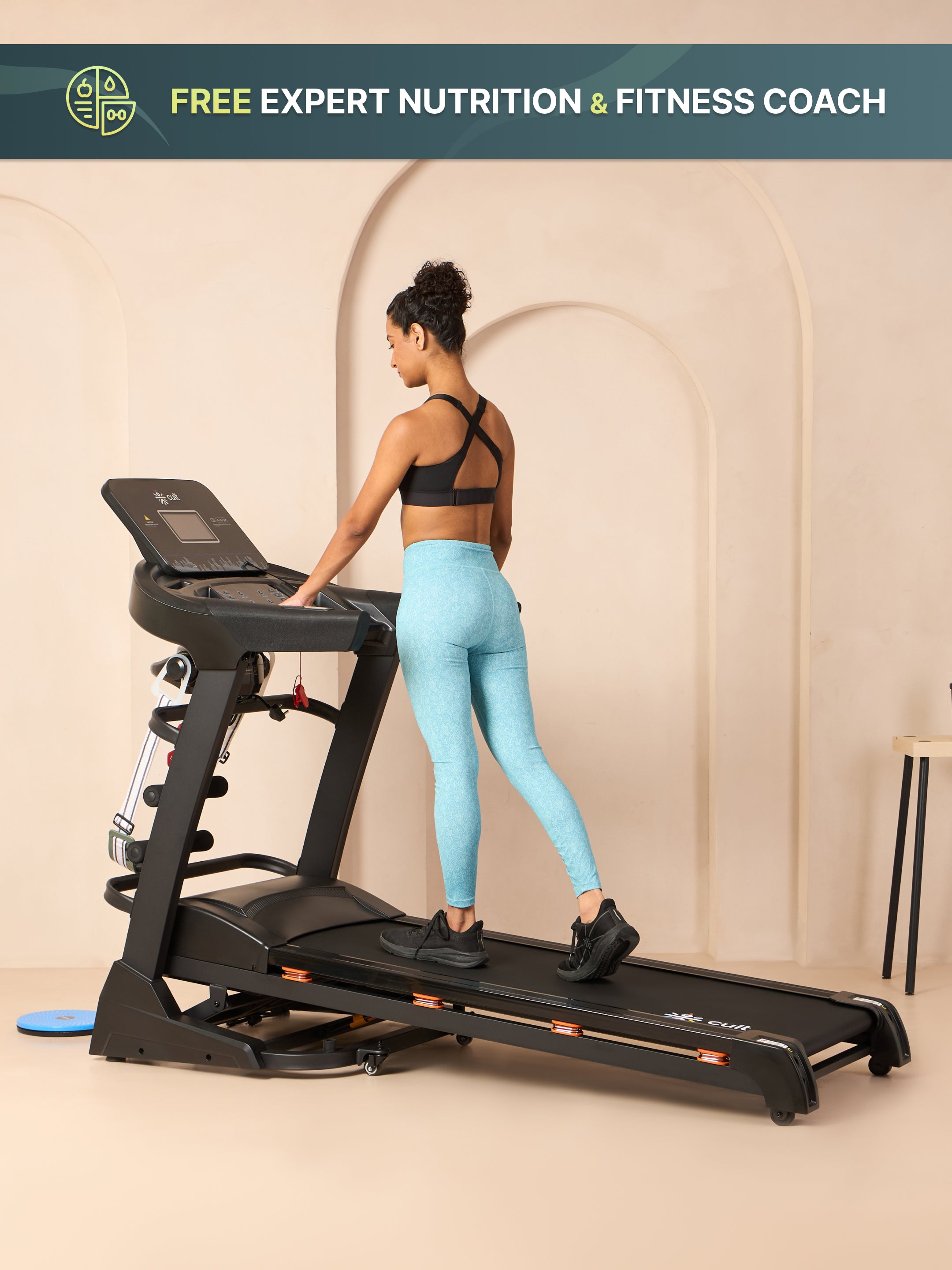 Cultrun M5 Multimode 5HP Peak Treadmill | 15-level Auto-Incline | Max Weight-130kg | Max Speed-18kmph (with 6 Months Extended Warranty)