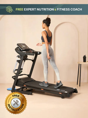 Cultrun M4 4HP Peak Treadmill | 15-level Auto-Incline & Massager | Max Weight-120kg | Max Speed-14.8kmph (with 6 Months Extended Warranty)