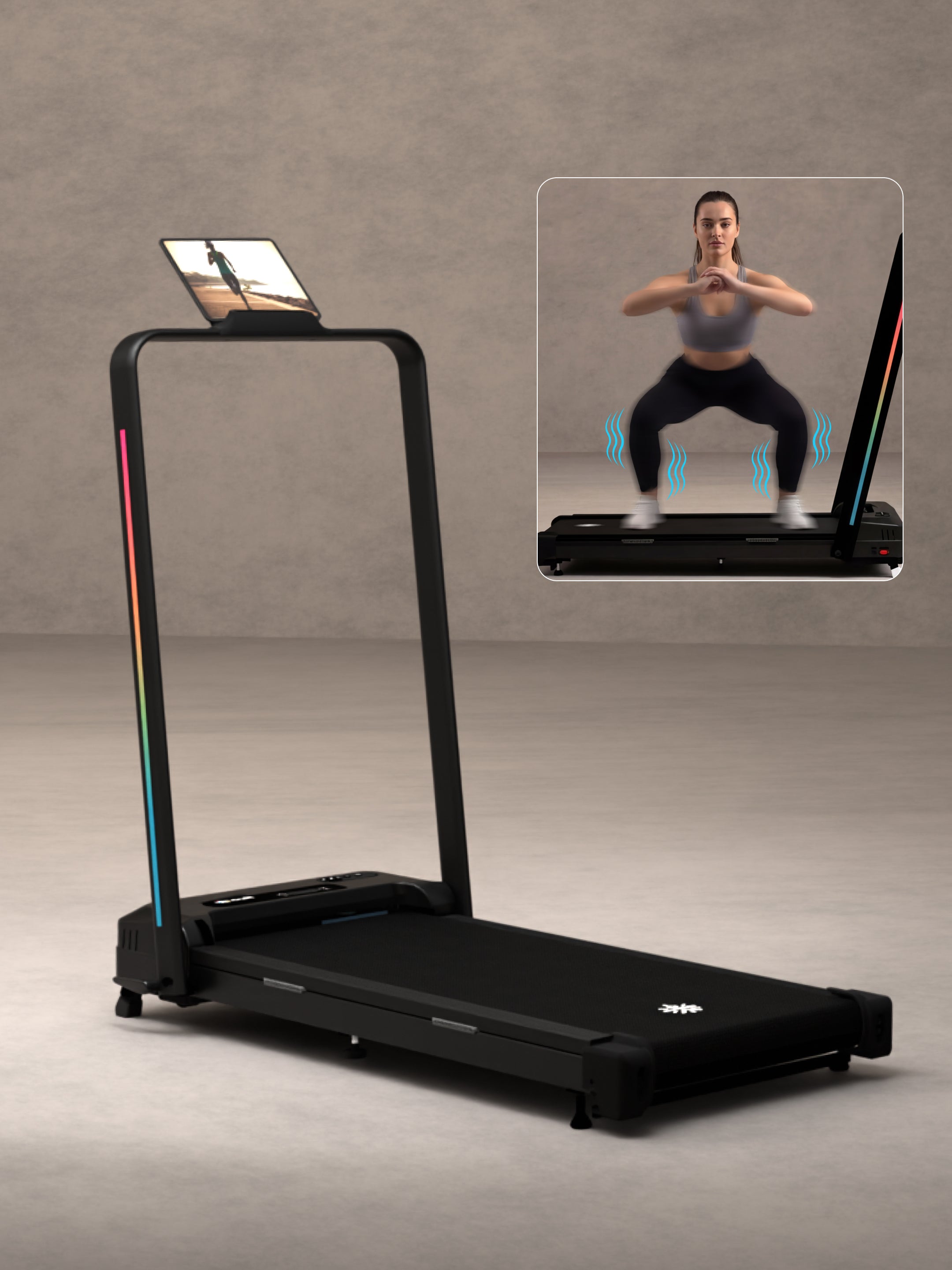 CultVibe 3-in-1 Walking Pad/Walk, Jog & Vibration | 4 HP BLDC Peak Motor | 150 Kg Max Load | 8 Vibration Modes | Remote Control & Tablet Holder | Treadmill for Home Use