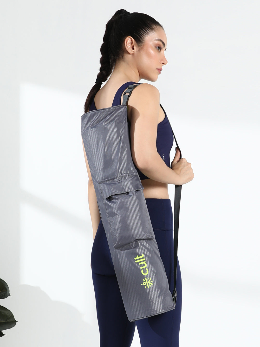 cult Yoga Mat Bag Grey with Adjustable Shoulder Strap Fits Up to 6mm Mat