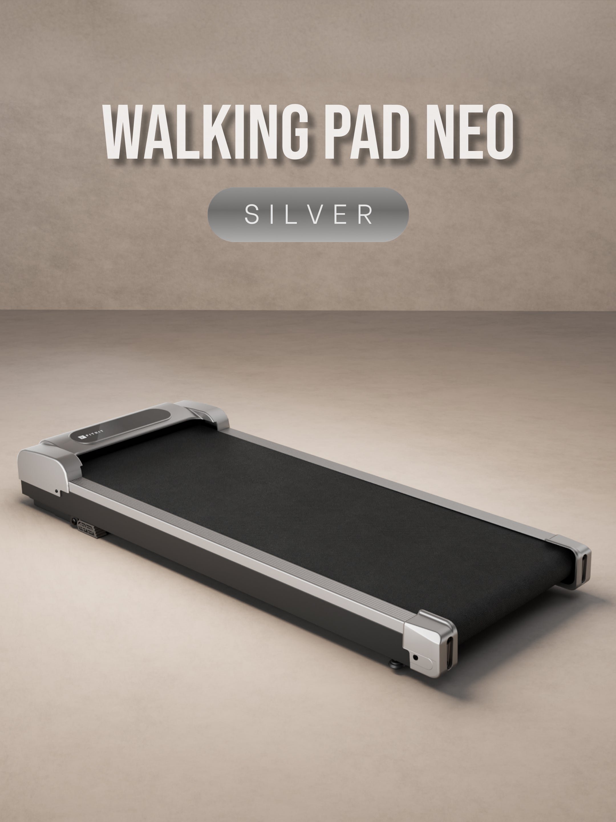 Fitkit by Cult Walking Pad Neo Silver (BLDC 3.5HP Peak Power) Compact & Under Desk BLDC Motor Treadmill | Max Weight: 120kg | Home use with Remote Control (with 6 Months Extended Warranty)