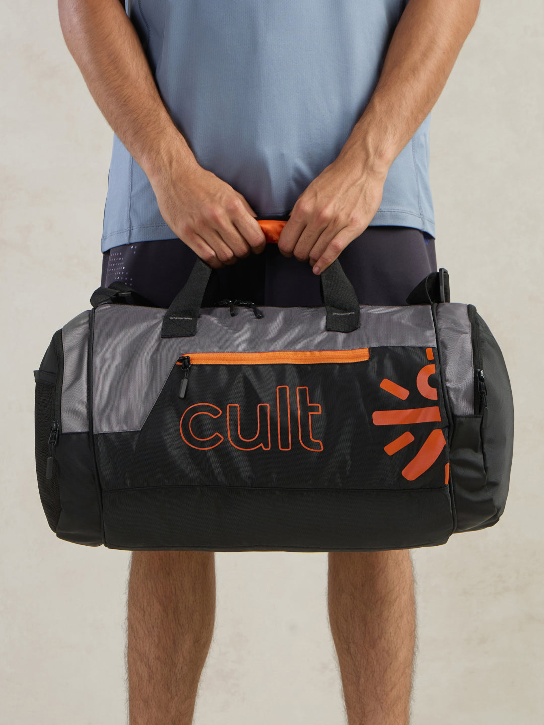 Cult Unisex Grey Duffle Bag with Shoe Compartment