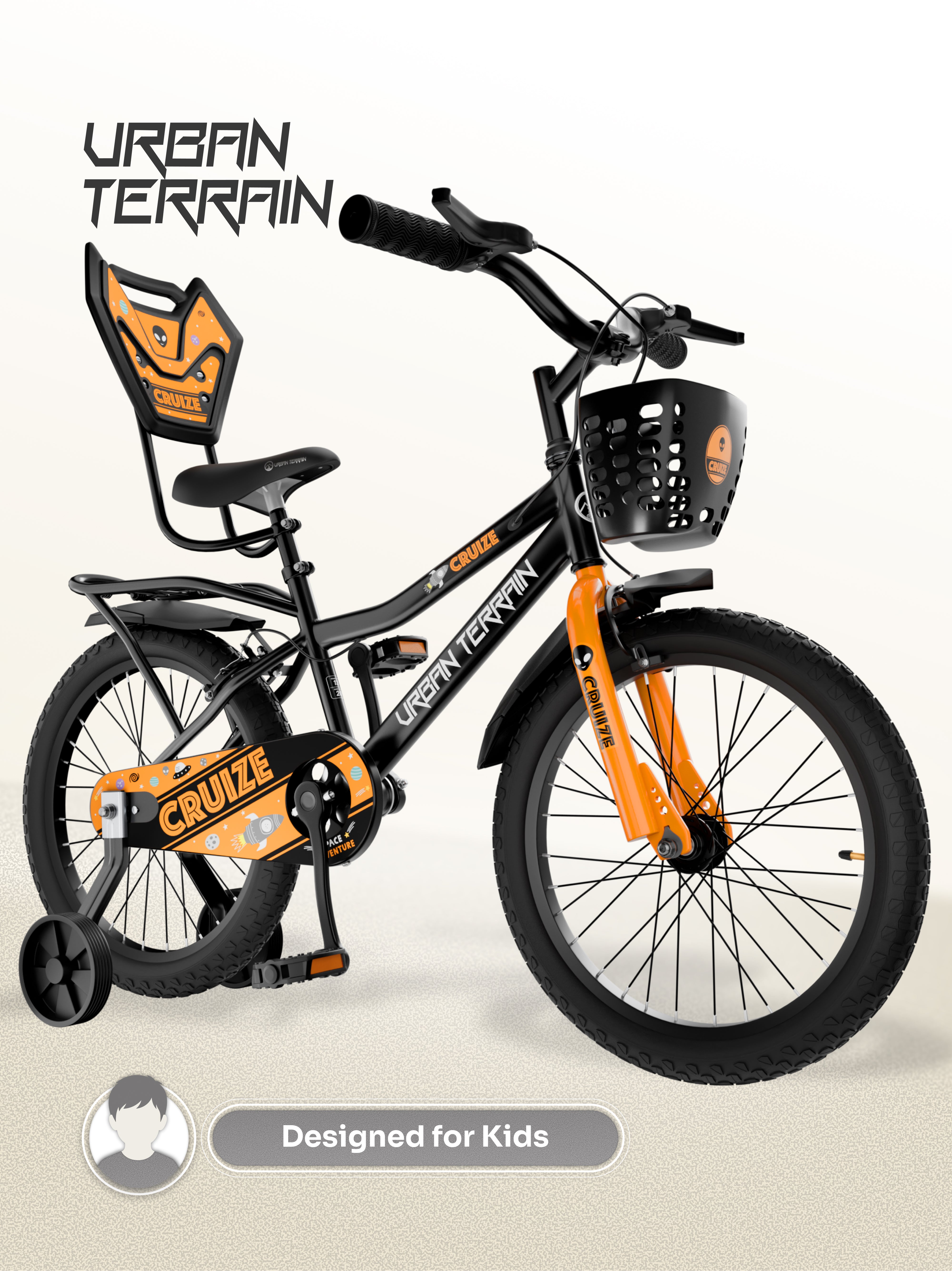 Urban Terrain Cruize 20T Single Speed Kids Cycle, Black
