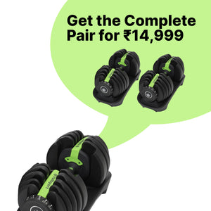 24 kg Compact Adjustable Dumbbell (2.5kg to 24kg), Easy Weight Change: 15-in-1 (1 piece) (6 Months extended Warranty only on Cultsport.com)