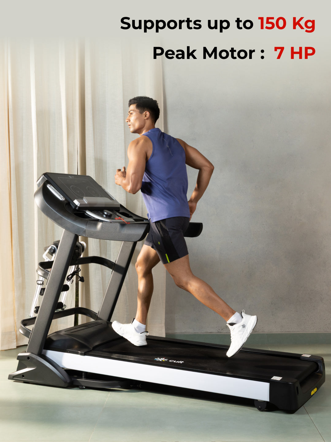 Smartrun Davie 7 HP Peak Treadmill | 15-level Auto-Incline & Massager | Max Weight-150kg | Max Speed-20kmph (with 6 Months Extended Warranty)