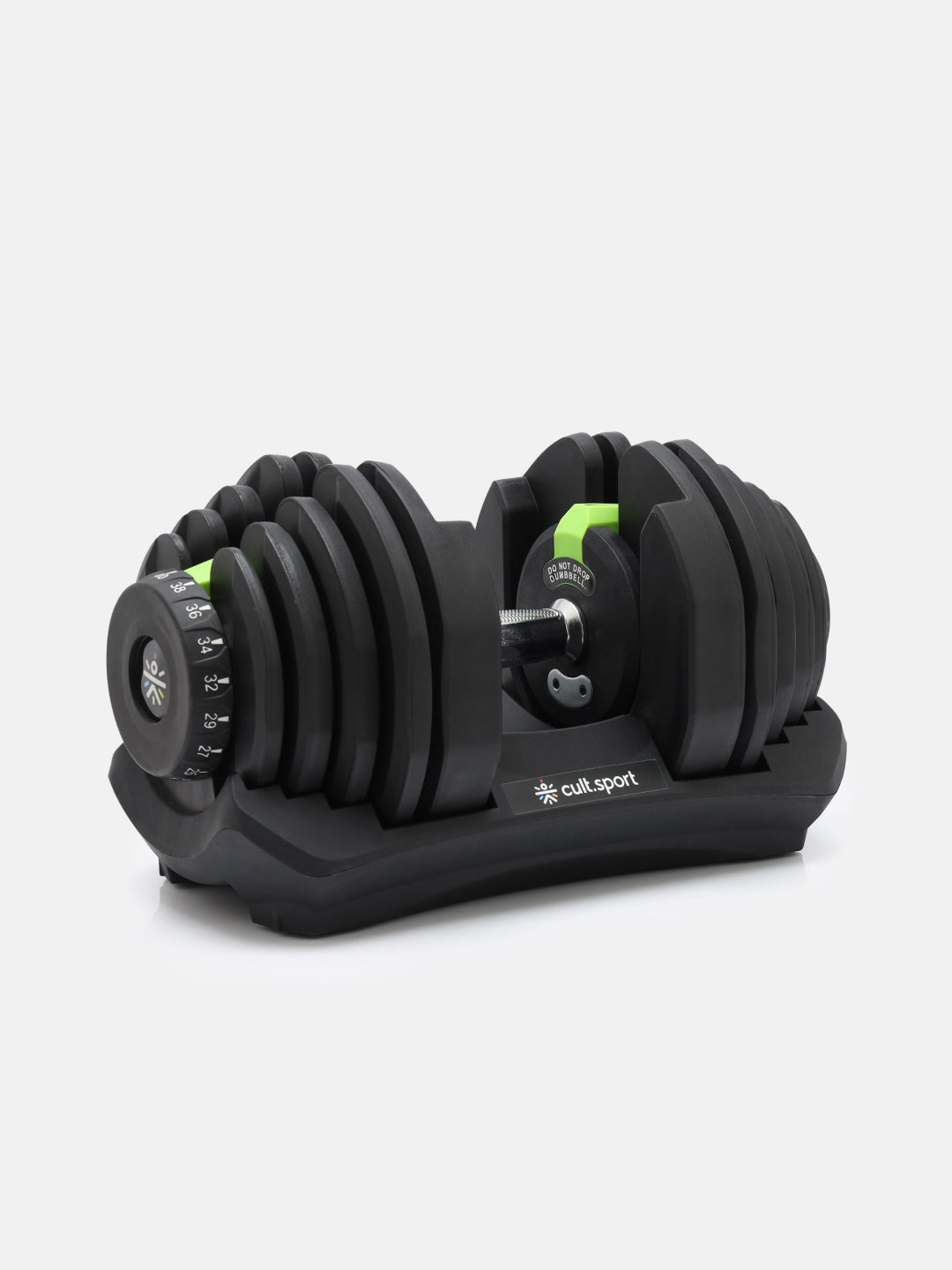 40 kg Compact Adjustable Dumbbell (5kg to 40kg), Easy Weight Change: 17-in-1 (1 piece) (6 Months extended Warranty only on Cultsport.com)