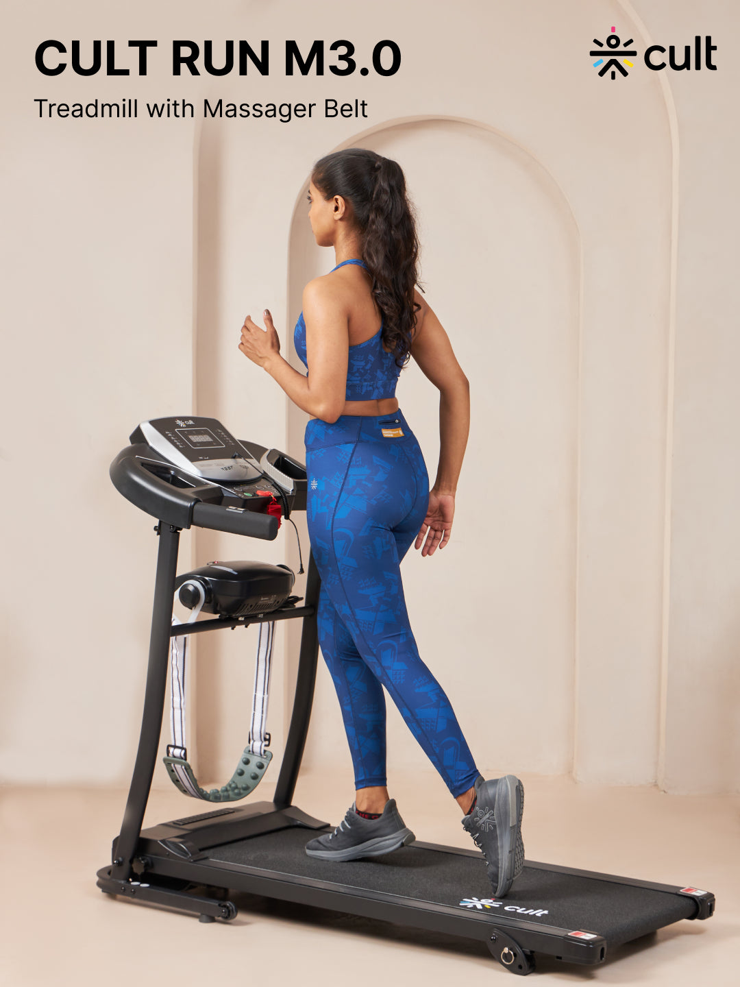 Cultrun M3.0 3HP Peak Treadmill | 3-level Manual-Incline | Max Weight-100kg | Max Speed-10 kmph (with 6 months extended warranty)