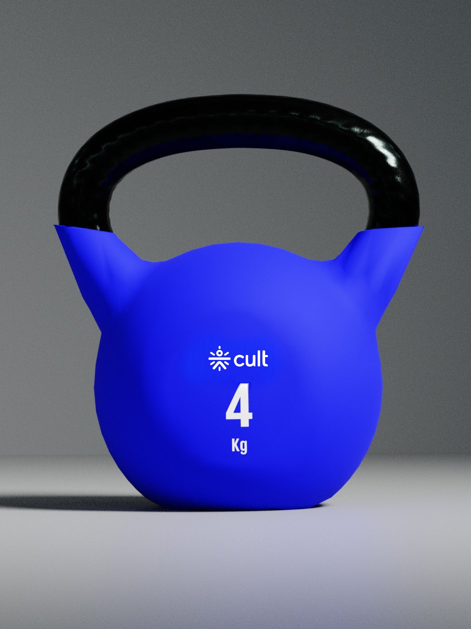 Cult 4kg Neoprene Anti-Slip Grip Colored Kettlebell for Home Workout - Blue (with 6 Months Extended Warranty)