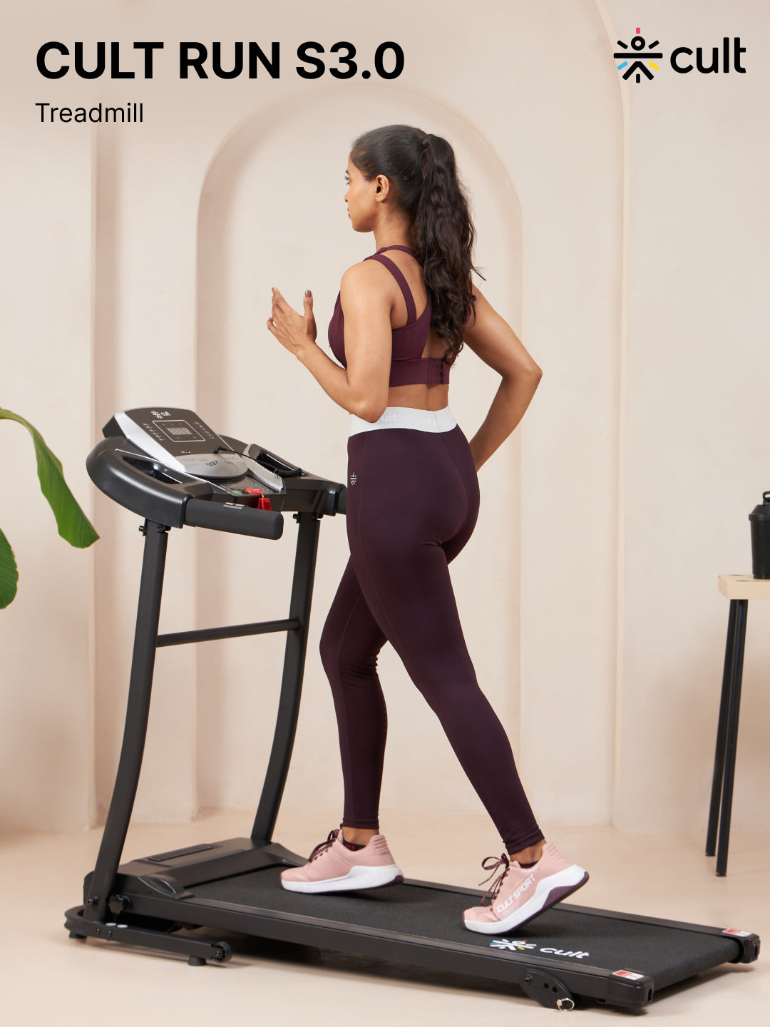 Cultrun S3.0 3HP Peak Treadmill | 3-level Manual-Incline | Max Weight-100kg | Max Speed-10kmph (with 6 months extended warranty)