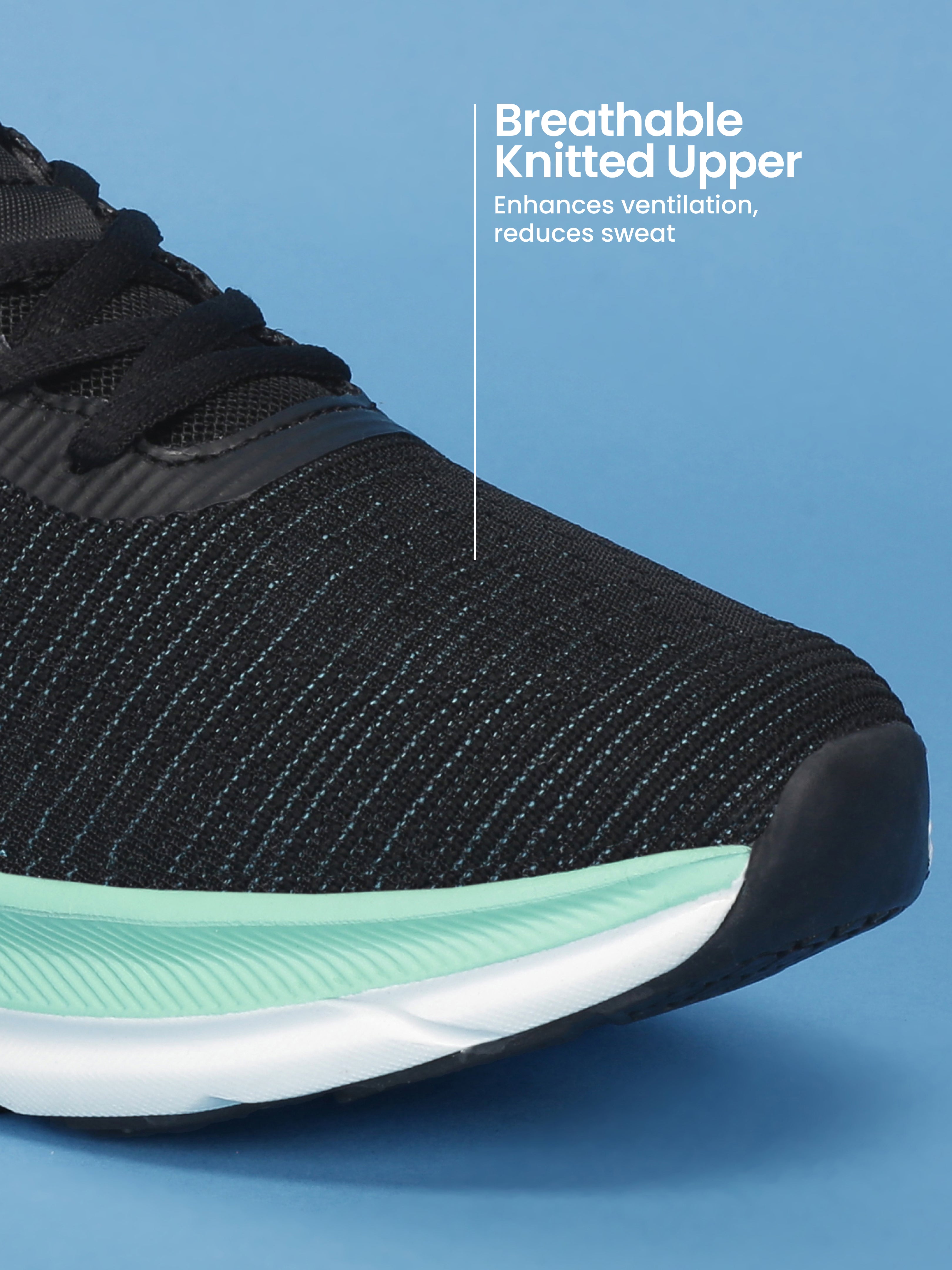 cult Women's Flytor Running Shoes - Black/Sea Green