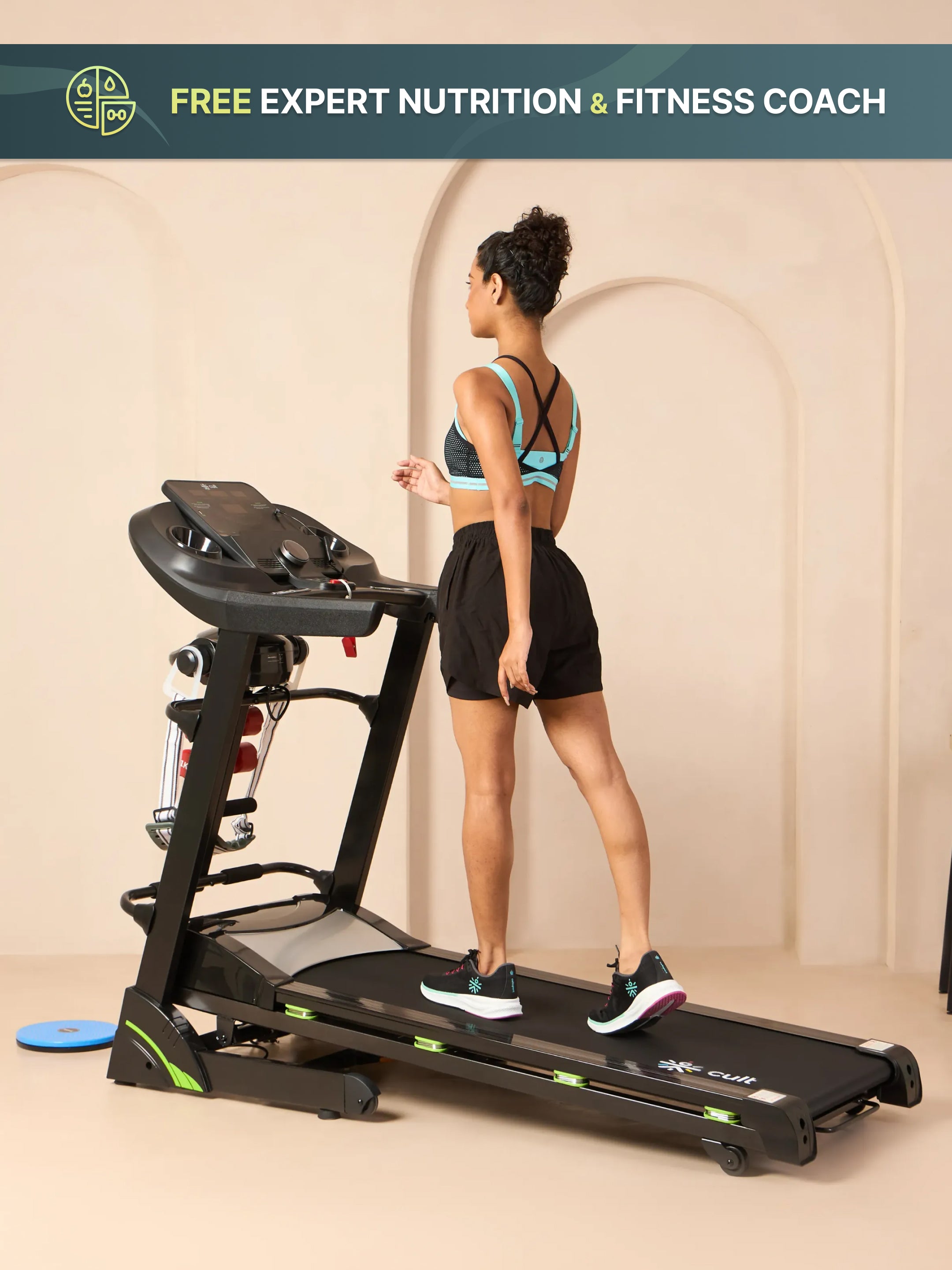 Cultrun M4.5 Multimode 4.5HP Peak Treadmill | 15-level Auto-Incline | Max Weight-120kg | Max Speed-16kmph (with 6 Months Extended Warranty)