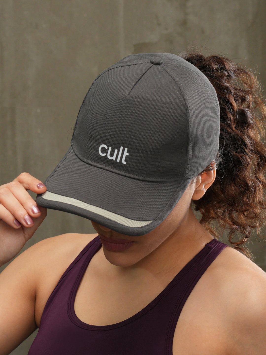 cult Front Pop Cap Charcoal with Grey- Unisex Adjustable Cap for Men & Women
