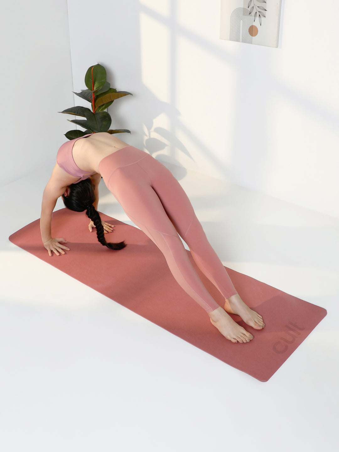 Cult Yoga Mat EVA 5mm with Carry Strap   Non-Slip, Cushioned, Sweat-Resistant, Eco-Friendly Workout Mat for Home Gym & Fitness   Brick