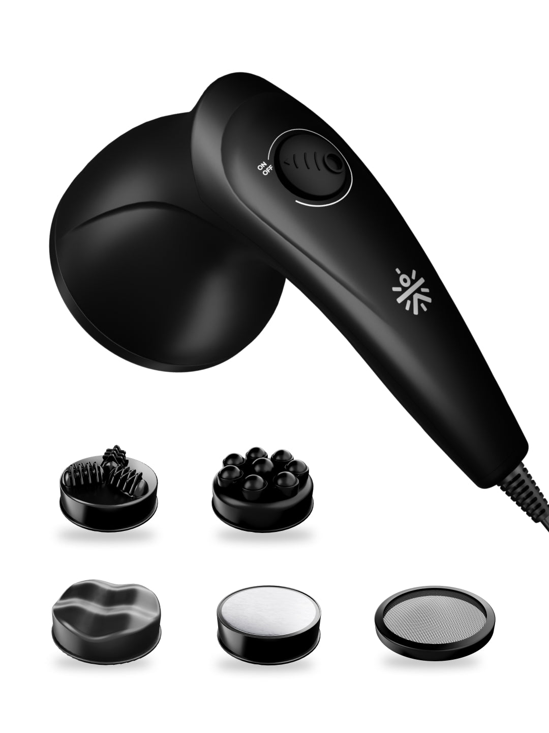 Cult Deep Sense Corded Electric Hammer Full Body Massager with 4 Interchangeable Heads +1 Protective Mesh Cover and Adjustable Speed Settings for Pain Relief and Relaxation.
