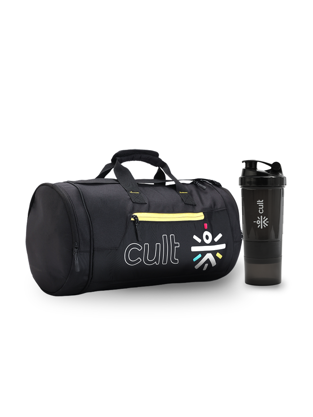 Cult Gym Bag 35Lwith Shaker Bottle 550ml Black
