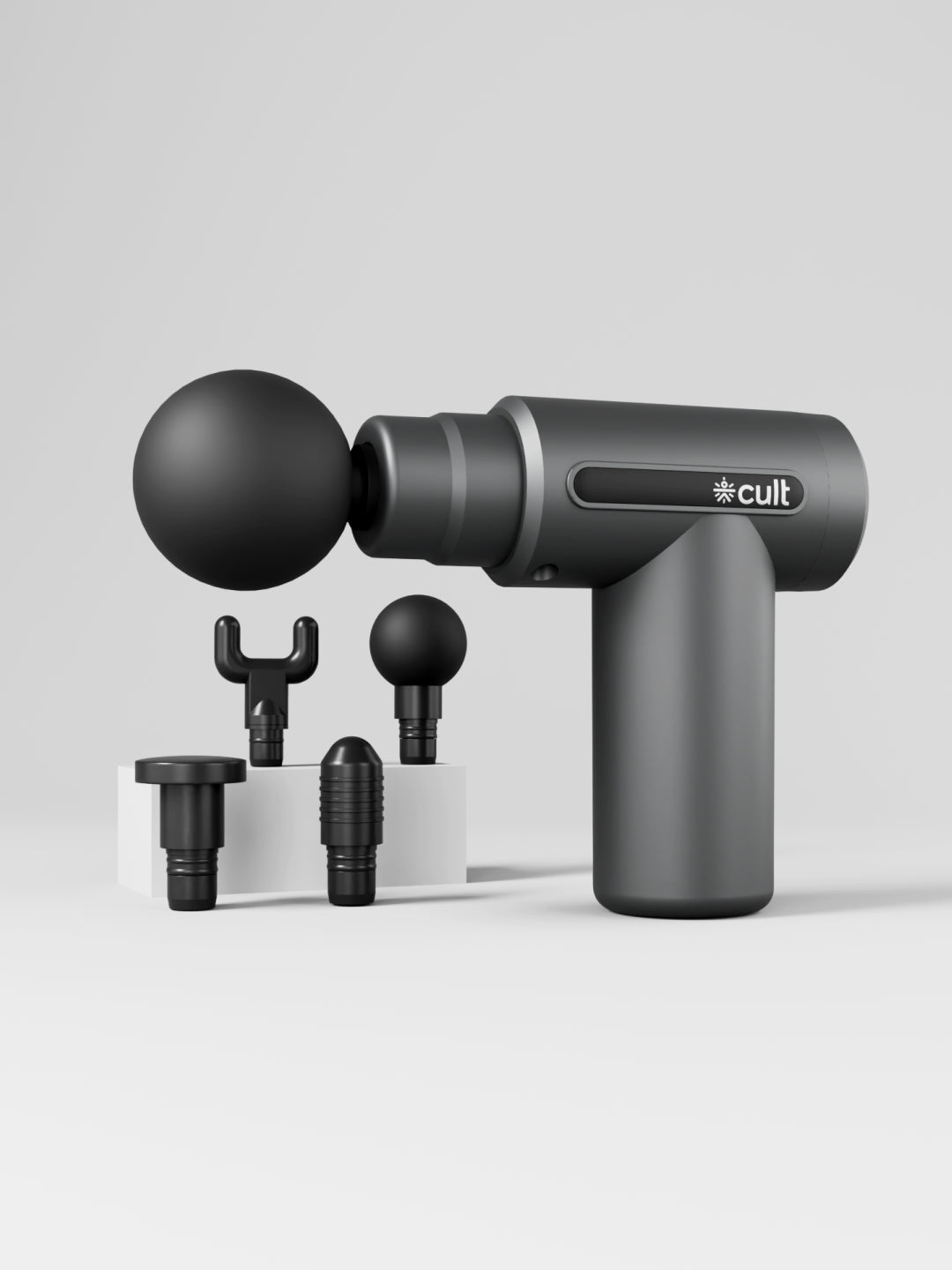 Cult Impact, Full Body Professional Gun Massager, Upto 3 Hour Battery, QuietMotion Tech, Deep Tissue Percussions, 4 Interchangeable heads, 6 Speed levels, Silicone head.