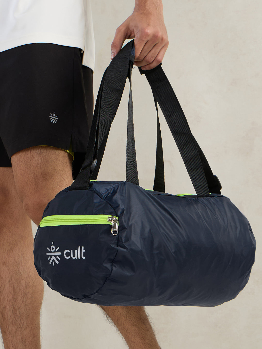 cult 20 Litre Foldable Gym/Duffle Bag for Men & Women Duffle Bag with Side Pocket & Shoulder Strap Comfortable Handle Neon