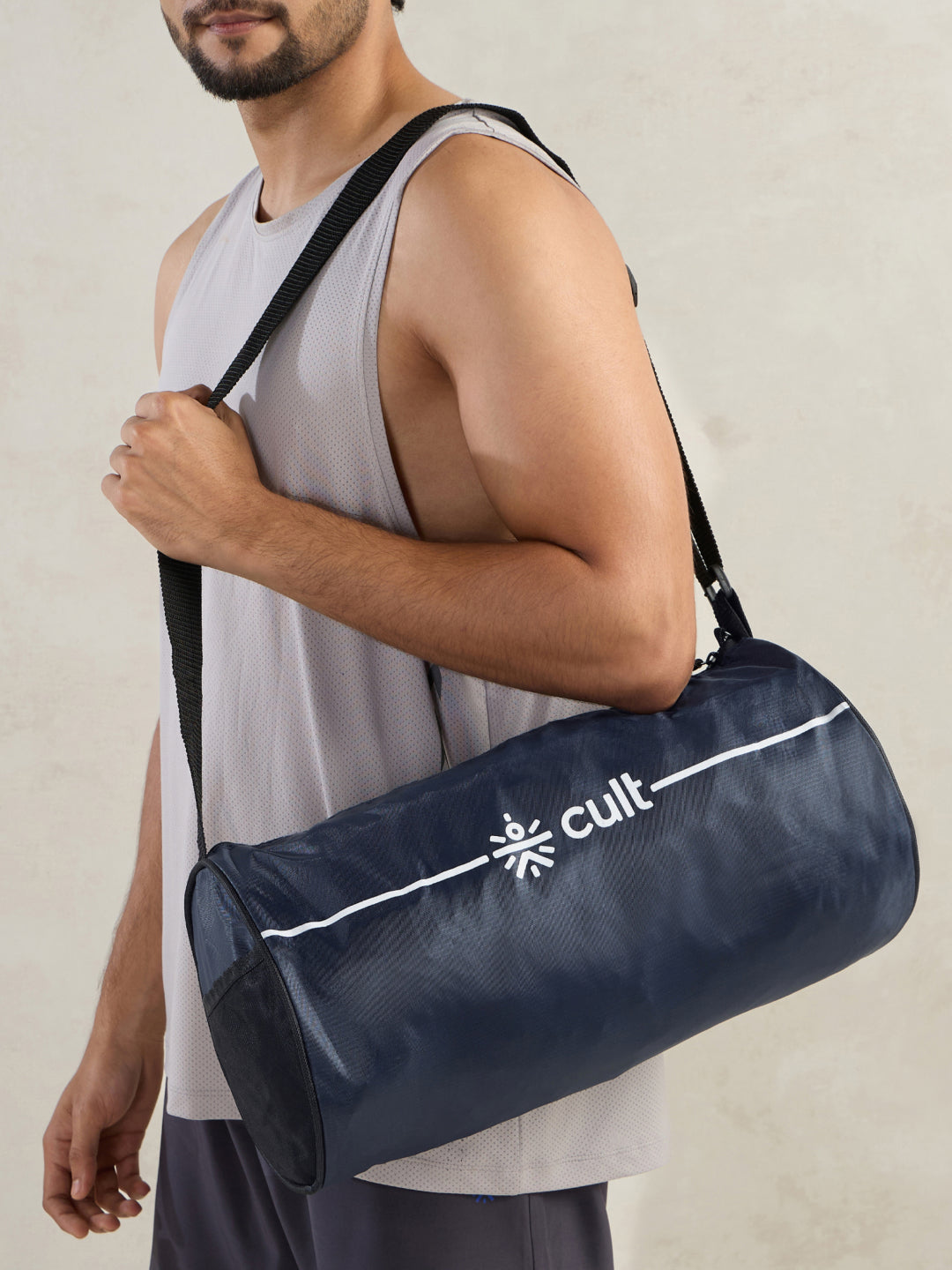 Duffle Bag Unisex Adjustable Strap Mesh pocket Gym & Sport Bag Blue 12 L