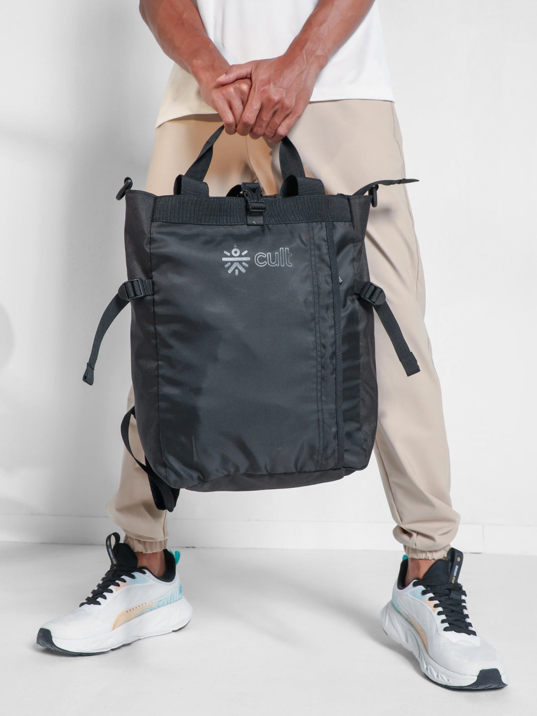 Work to Play Laptop Backpack 35L - Water-Repellent, Multi-Functional Bag with Trolley Sleeve & Shoe Cover Black