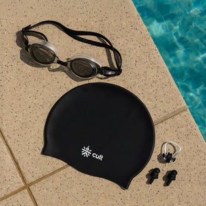 cult Swim Set with Swim cap,googles and nose plugs