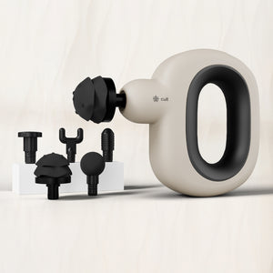 Cult Halo Premium Full Body Gun Massager with Multi-Grip Handle, 5 Massage Heads & 6 Adjustable Speeds, 3 hour battery, Cream