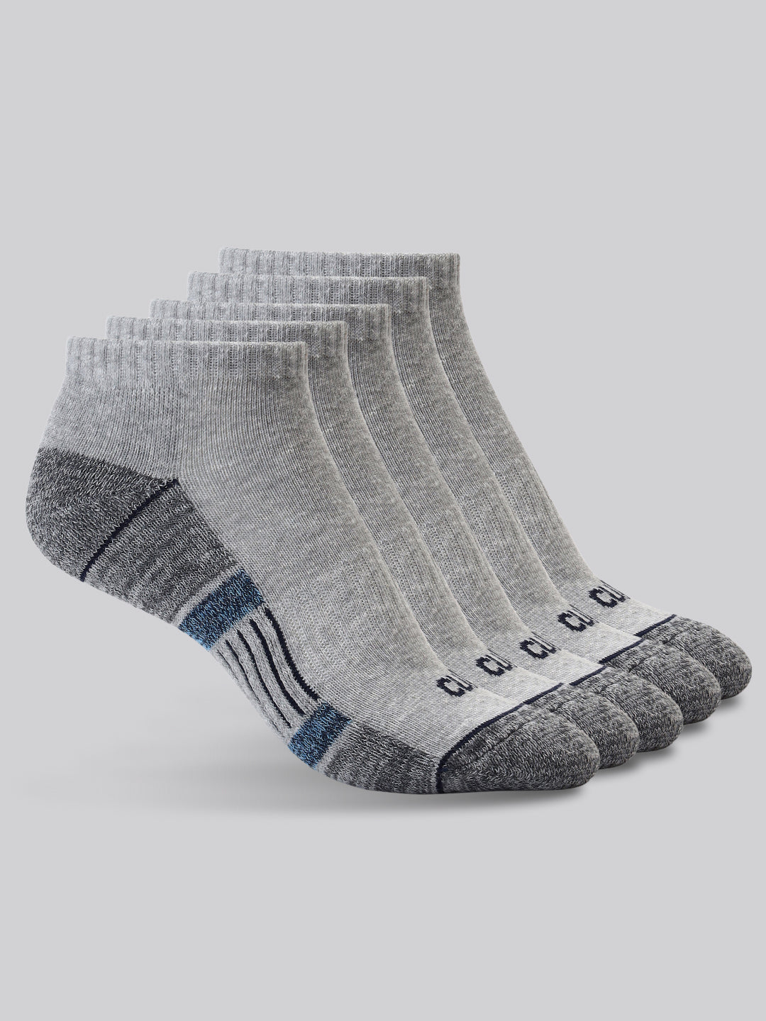 Sports Low Ankle Pack of 5 Grey Melange Women's Cotton Socks