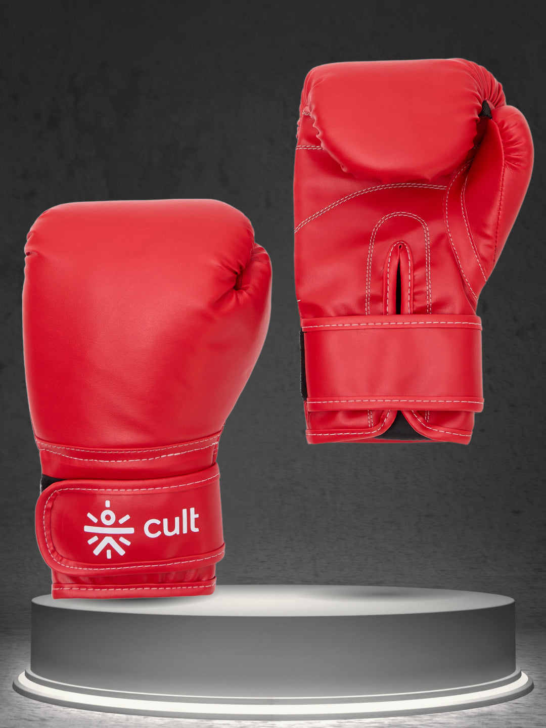 cult Neo PU Boxing Gloves for Men & Women Foam Padding Thickness 25mm Punching Bag Gloves for Boxing, Training, Kickboxing, Muay Thai, MMA Red