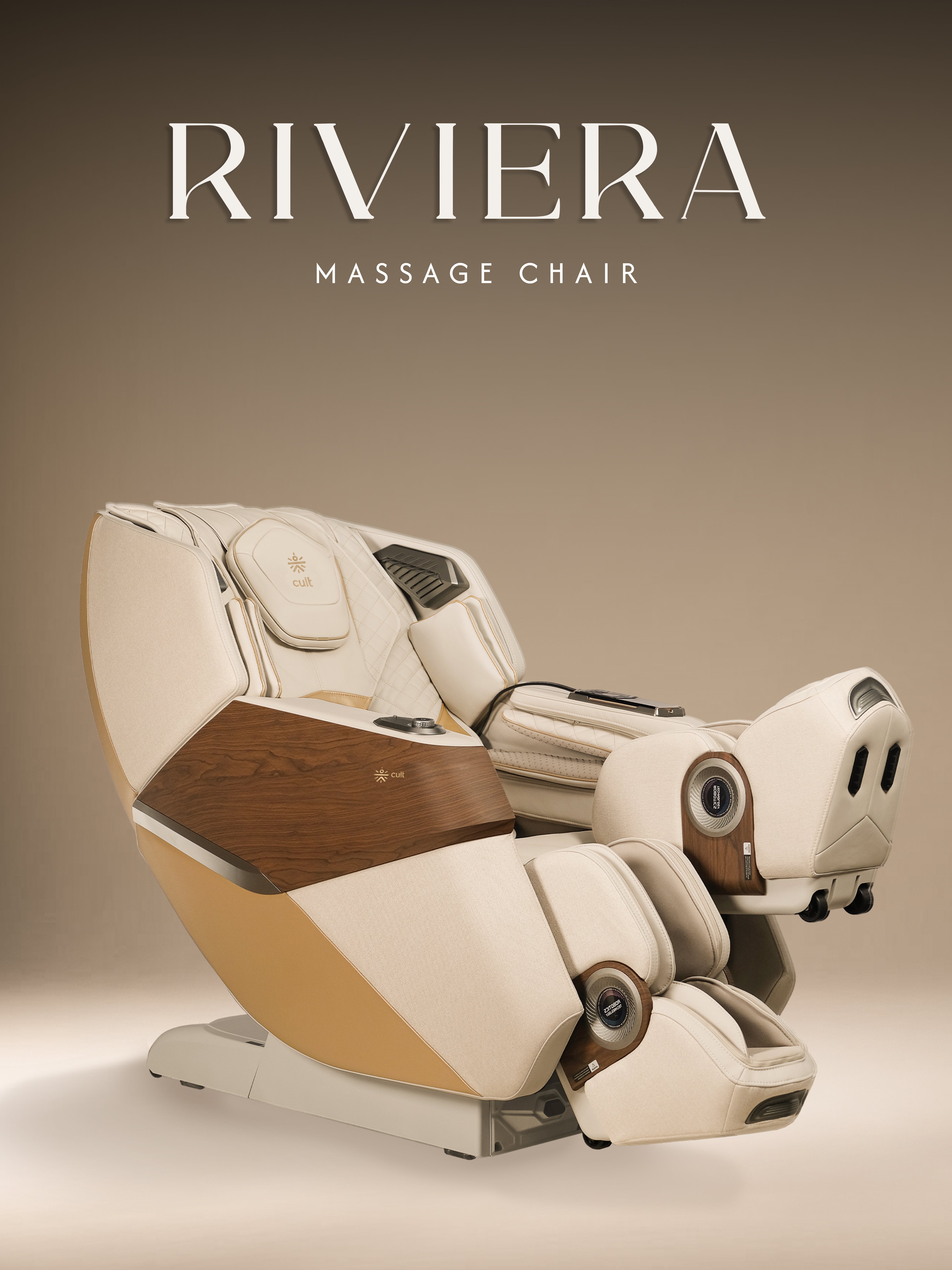 CULT Riviera Advanced 4D Massage Chair with Rovo Walking Technology | Extended SL Track | Zero Gravity | 23 Auto Modes | 6 Massage Techniques | Back & Leg Heating