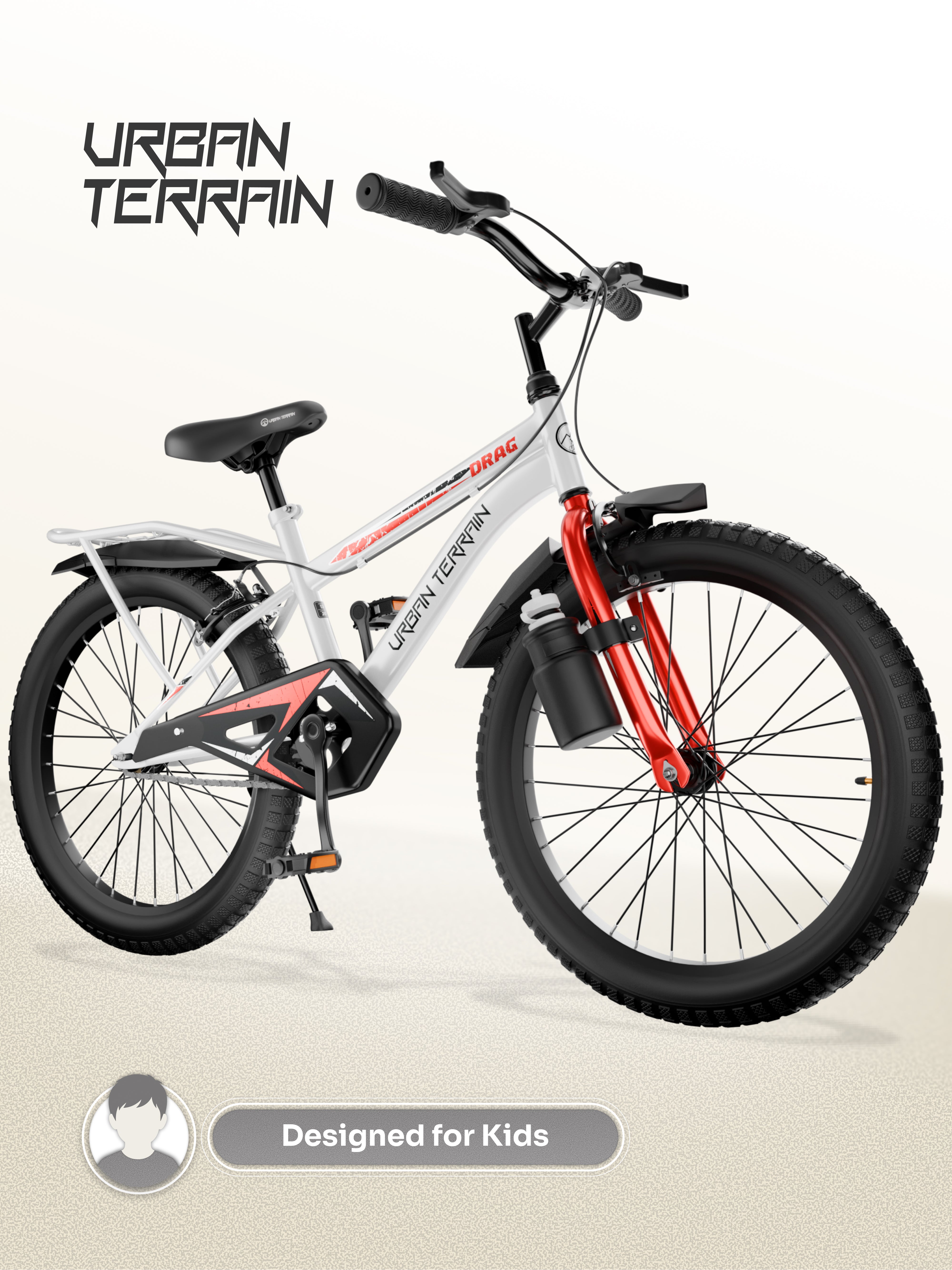 Urban Terrain Drag 16T Single Speed Kids Cycle, White