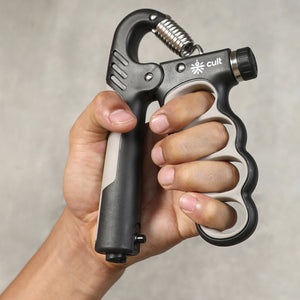 cult Adjustable Hand Gripper upto 100 kg Resistance with Counter Unisex Grey