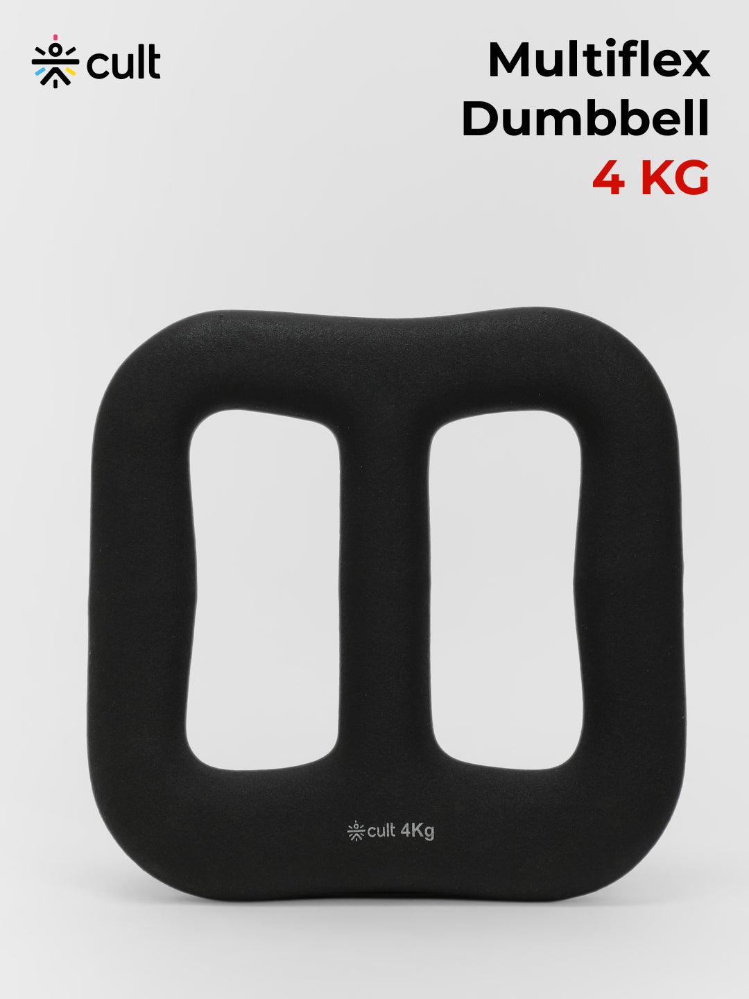 Cult MultiFlex 4KG 3-in-1 Neoprene Coated Weight | Use as Kettlebell, Dumbbell & Weight Plate | Ideal for Full Body Workouts