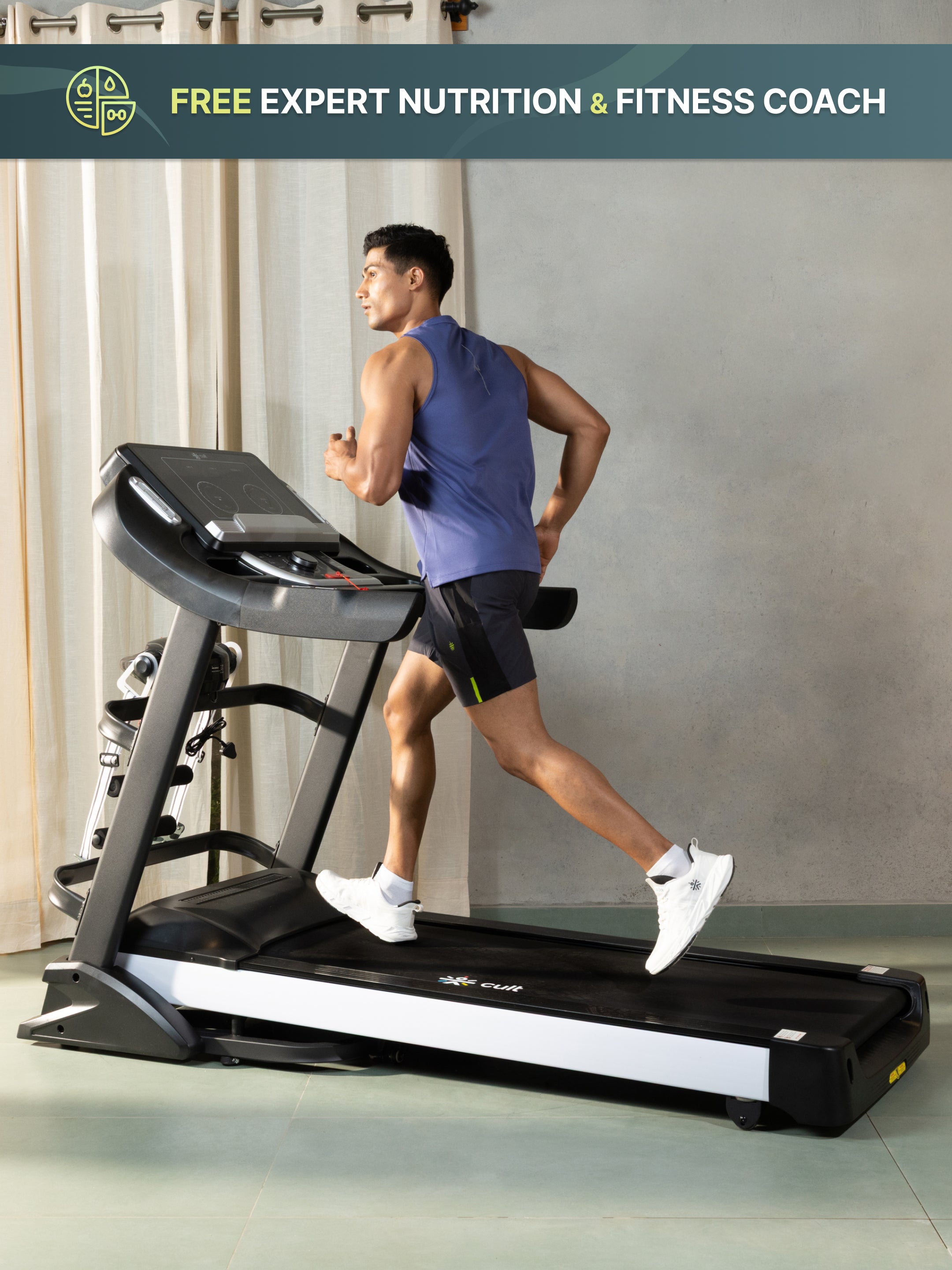 Smartrun Davie 7 HP Peak Treadmill | 15-level Auto-Incline & Massager | Max Weight-150kg | Max Speed-20kmph (with 6 Months Extended Warranty)