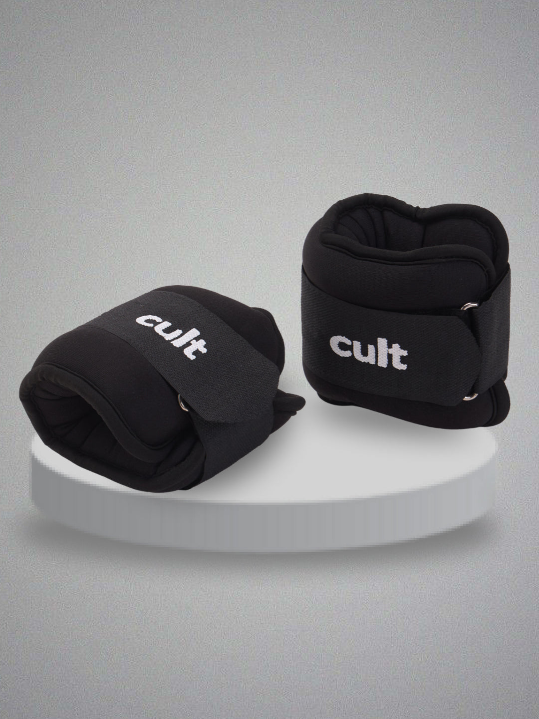 cult Ankle Weight Bands Black For Gym and Training Resistance Bands for Men & Women Pair of 2 (2 kg each)
